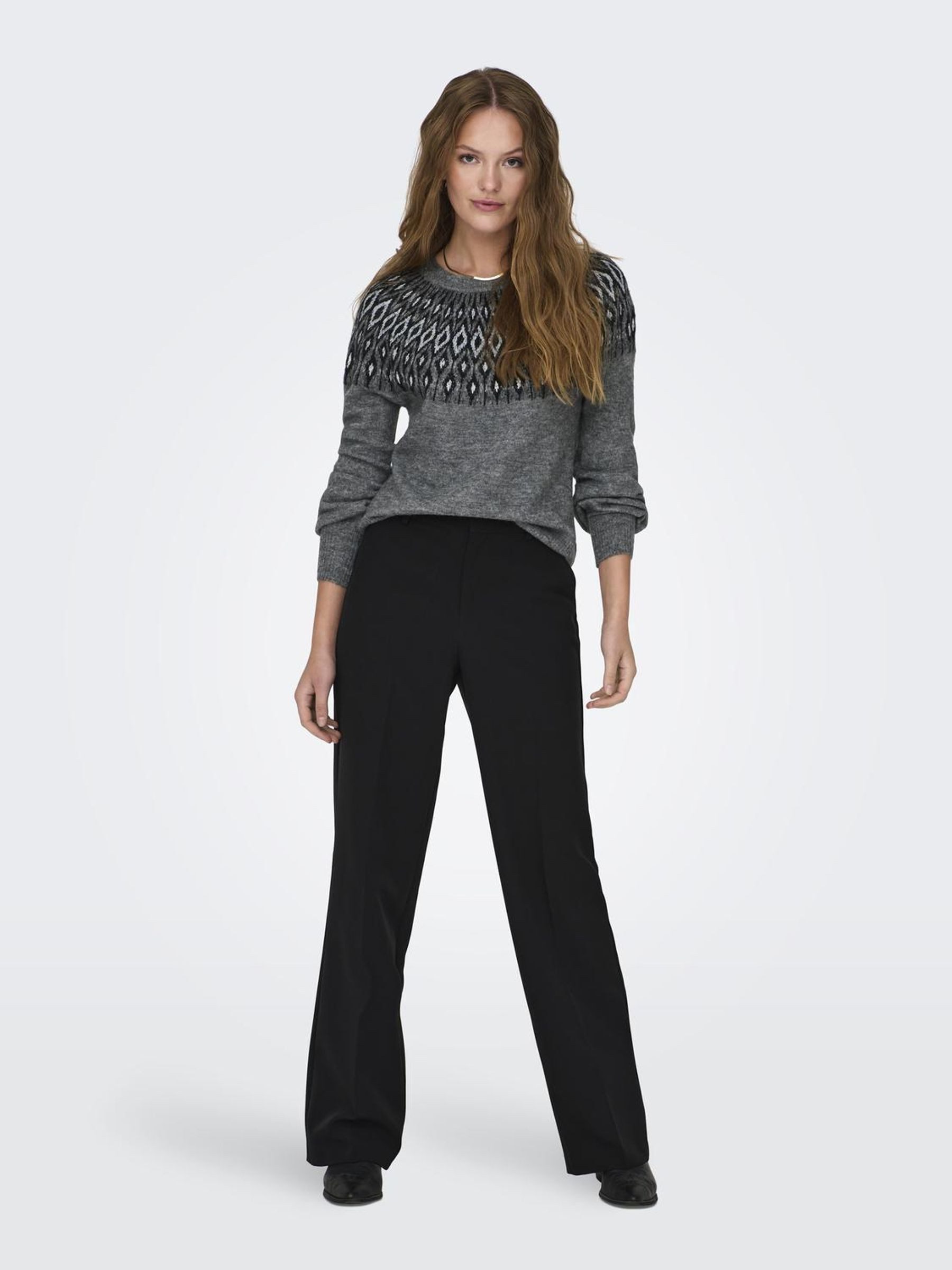 Only Trui met ronde hals ONLALINA LS JQ O-NECK EX KNT