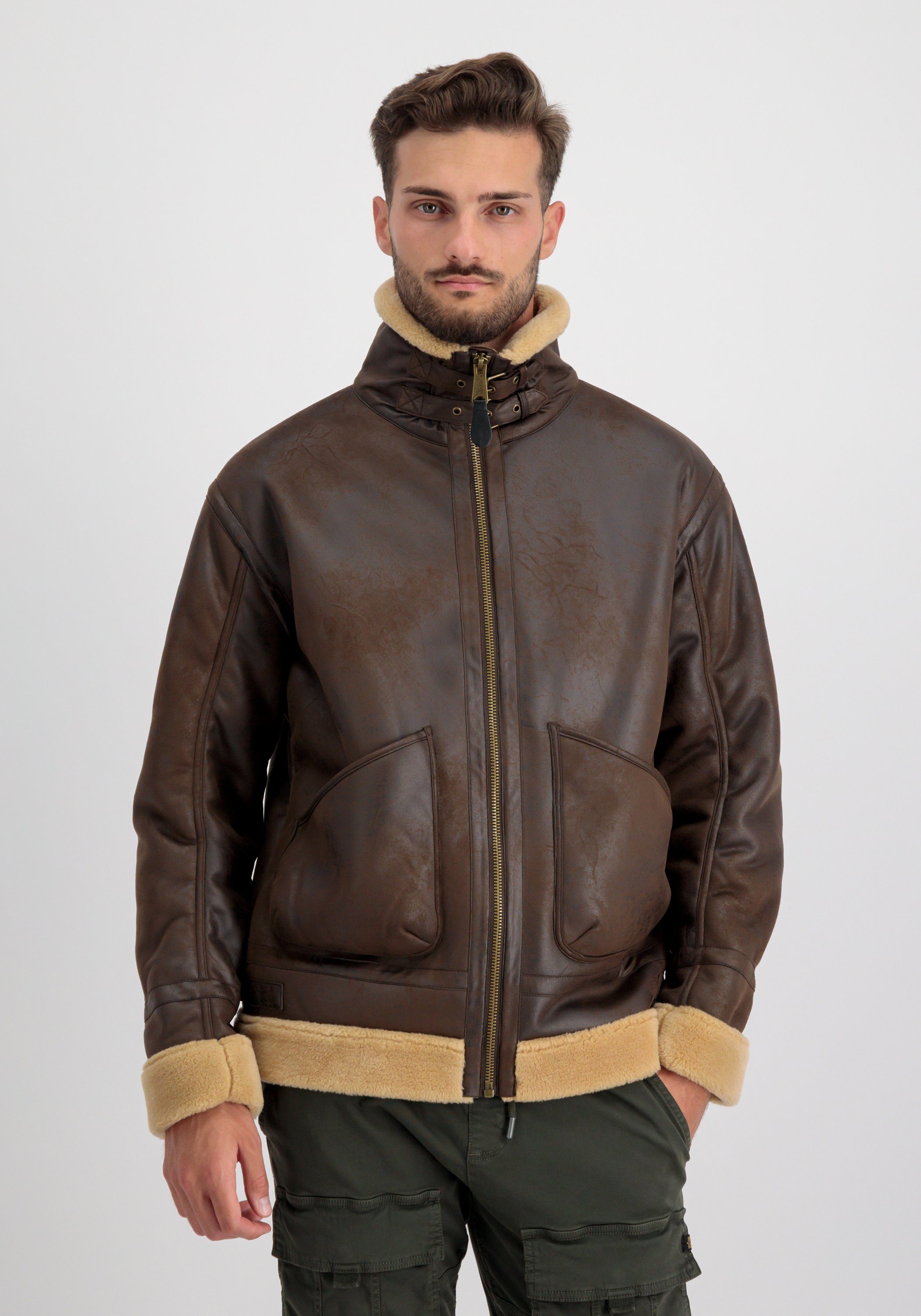 Alpha Industries Leren jack Alpha Industries Men - Leather & Vegan Jackets B-3 Arctic