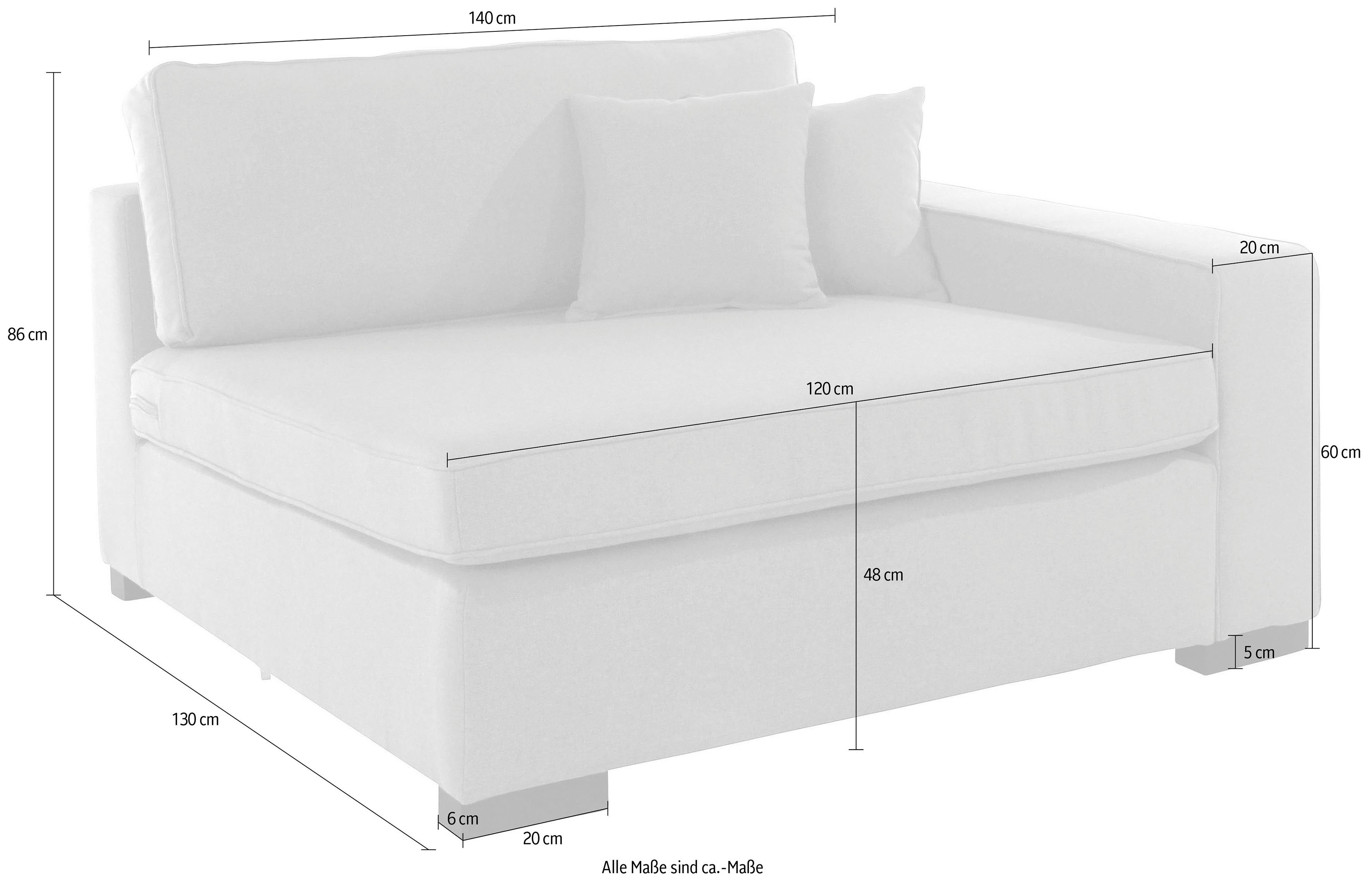 Guido Maria Kretschmer Home&Living Sofaelement Skara XXL Module XXL voor zelf samenstellen, armleuning links / rechts ter keuze