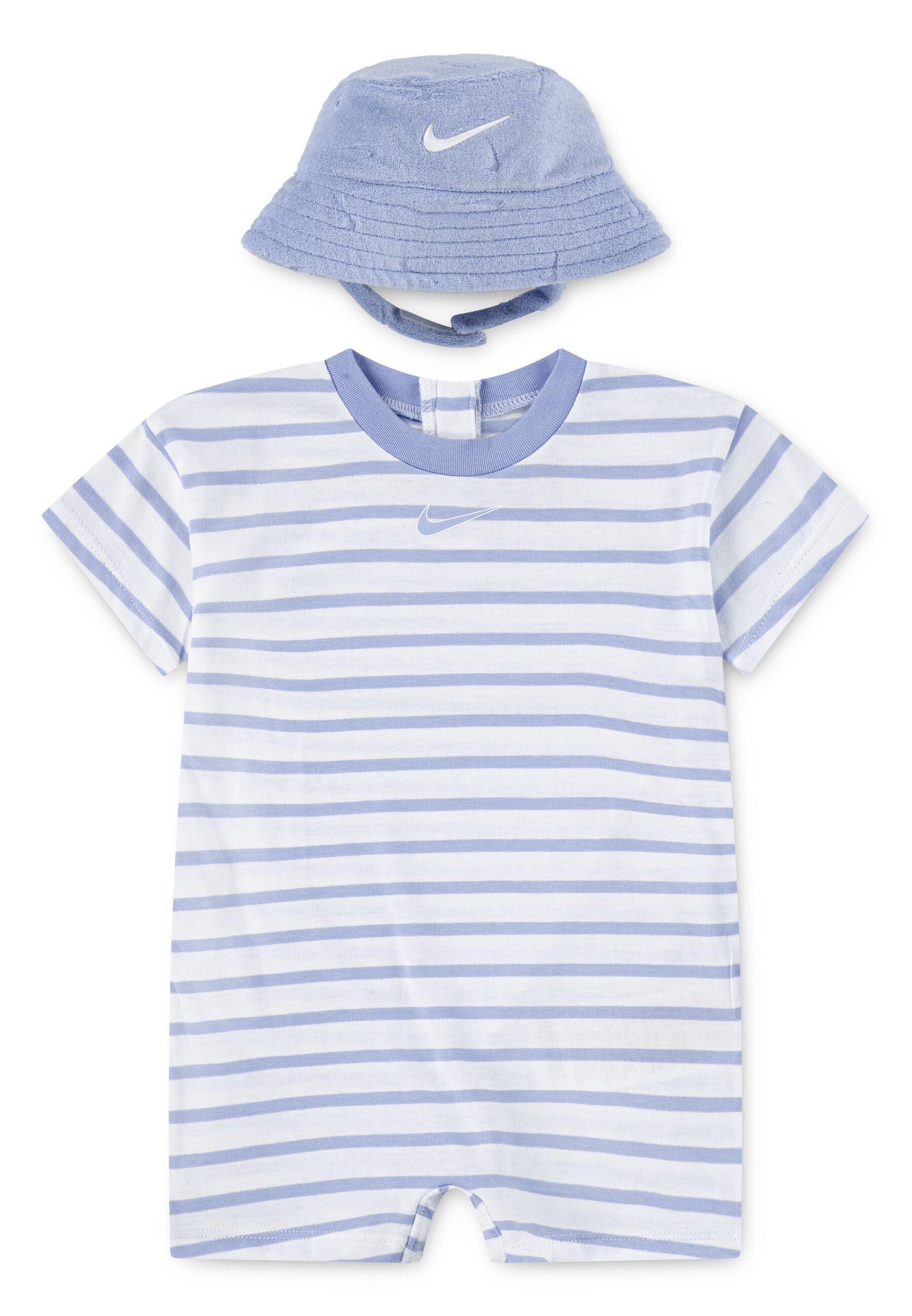 Nike Sportswear Romper jasje en muts NKN TOWEL TERRY SS SL ROMPER (2-delig) kinderen basissets maat 68 (6) blauw