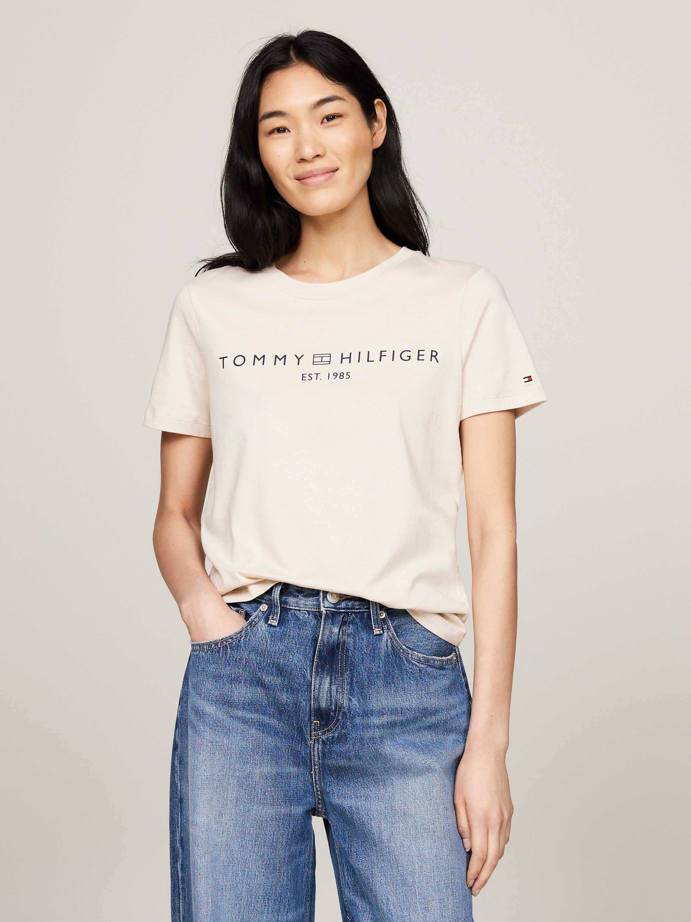 Tommy Hilfiger T-shirt REG CORP LOGO C-NK SS met een logo-opschrift
