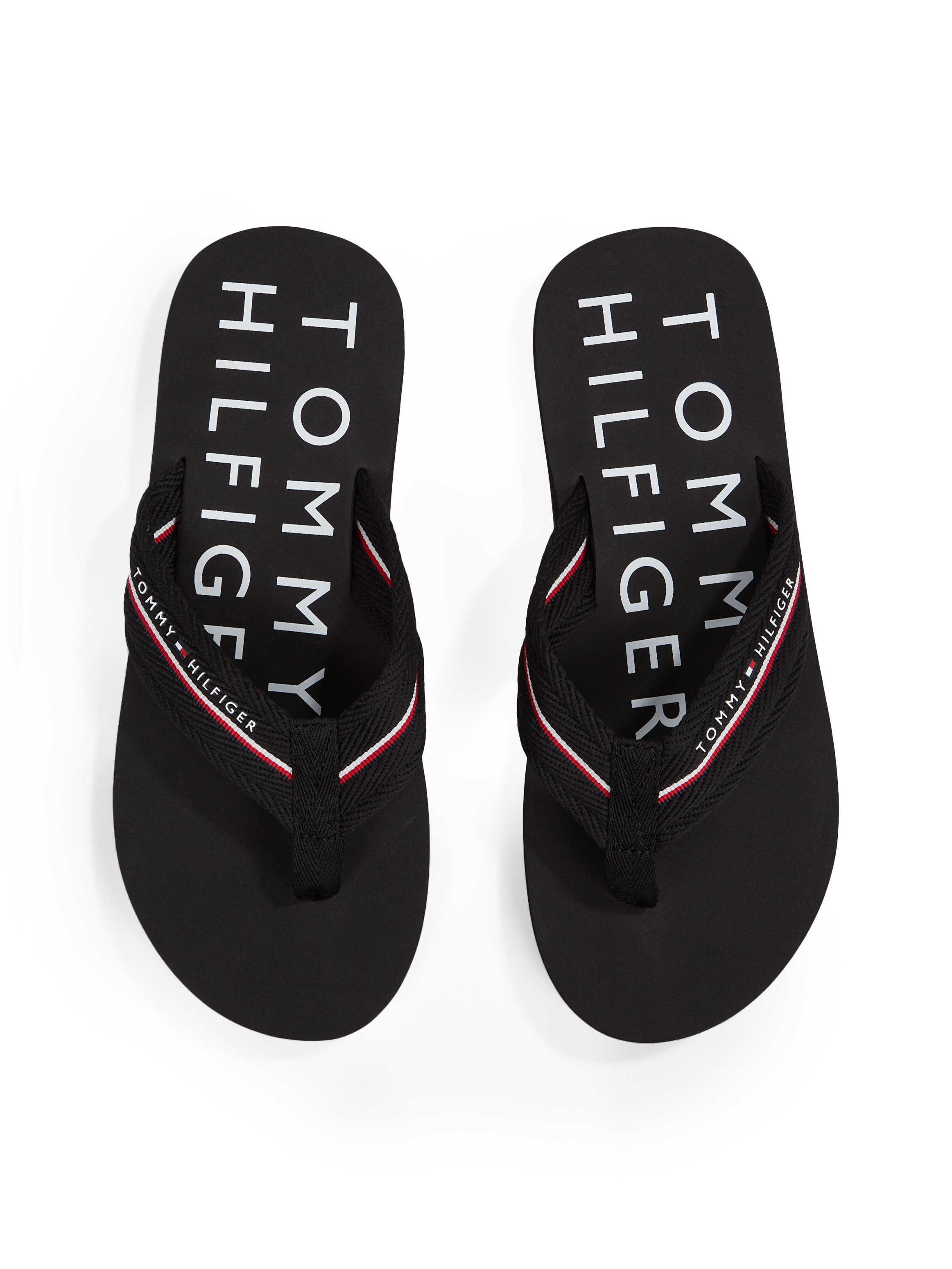 Tommy Hilfiger Teenslippers TOMMY HILFIGER WEB BEACH SANDAL dianette, zomerschoen, badslipper met logo-opschrift