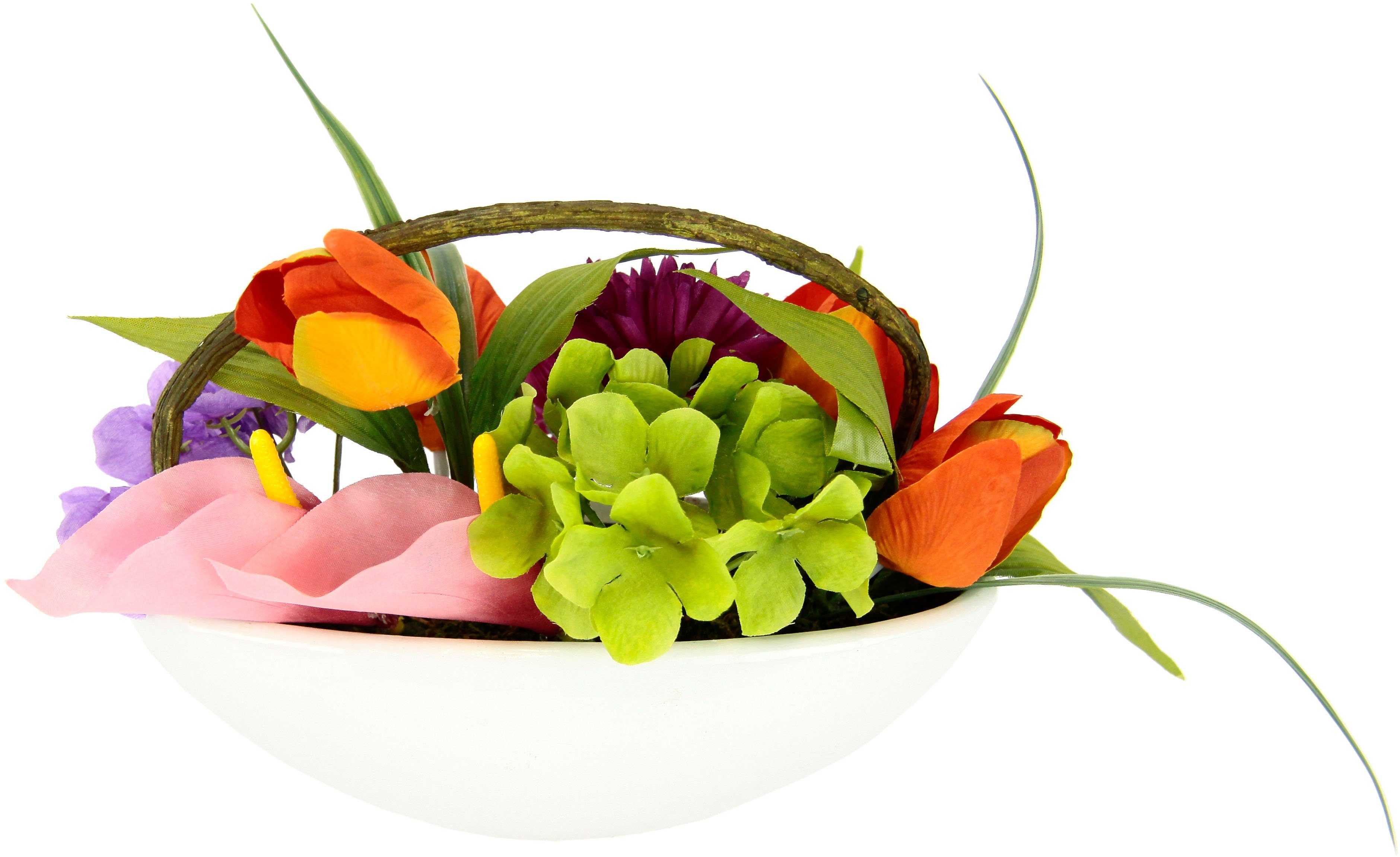 my home Takken Tulp, calla, hortensia, gerbera In schaal, kunstbloem, zijden bloem (1 stuk)