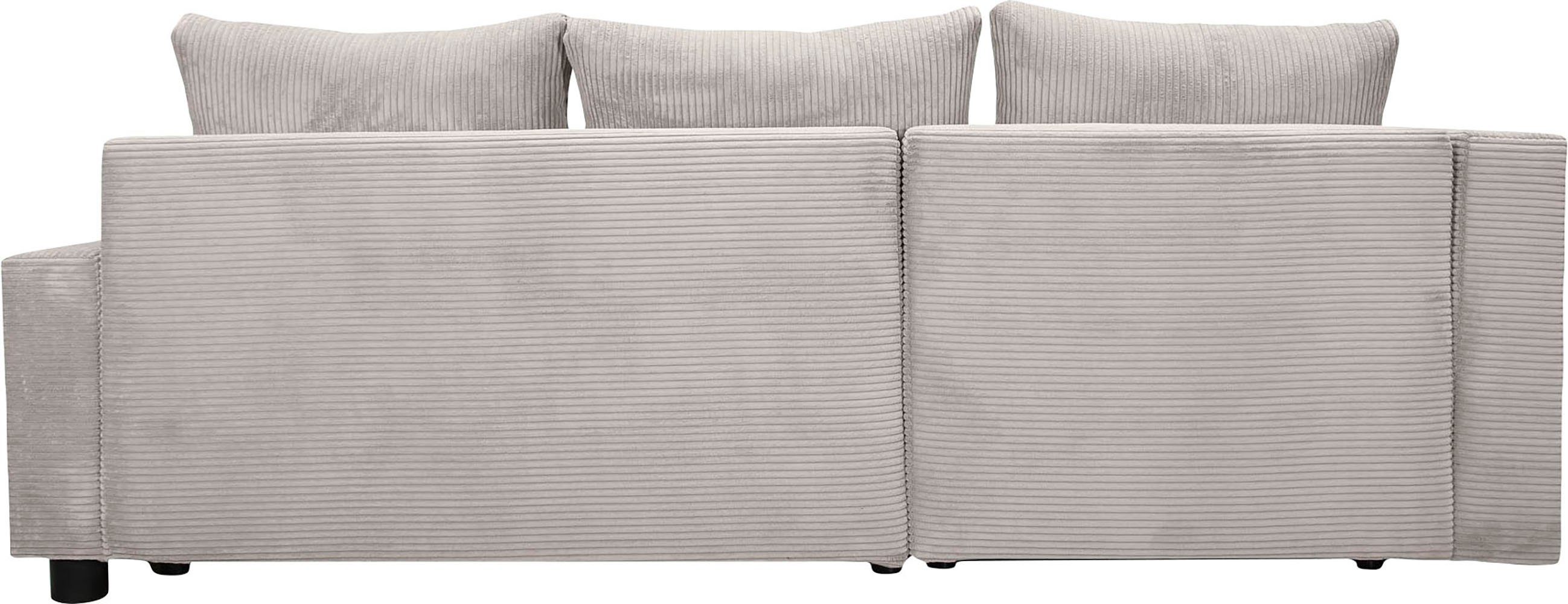 COLLECTION AB Hoekbank Parma L-vorm met slaapfunctie en bedlade, inclusief kussens, bonell-federkern