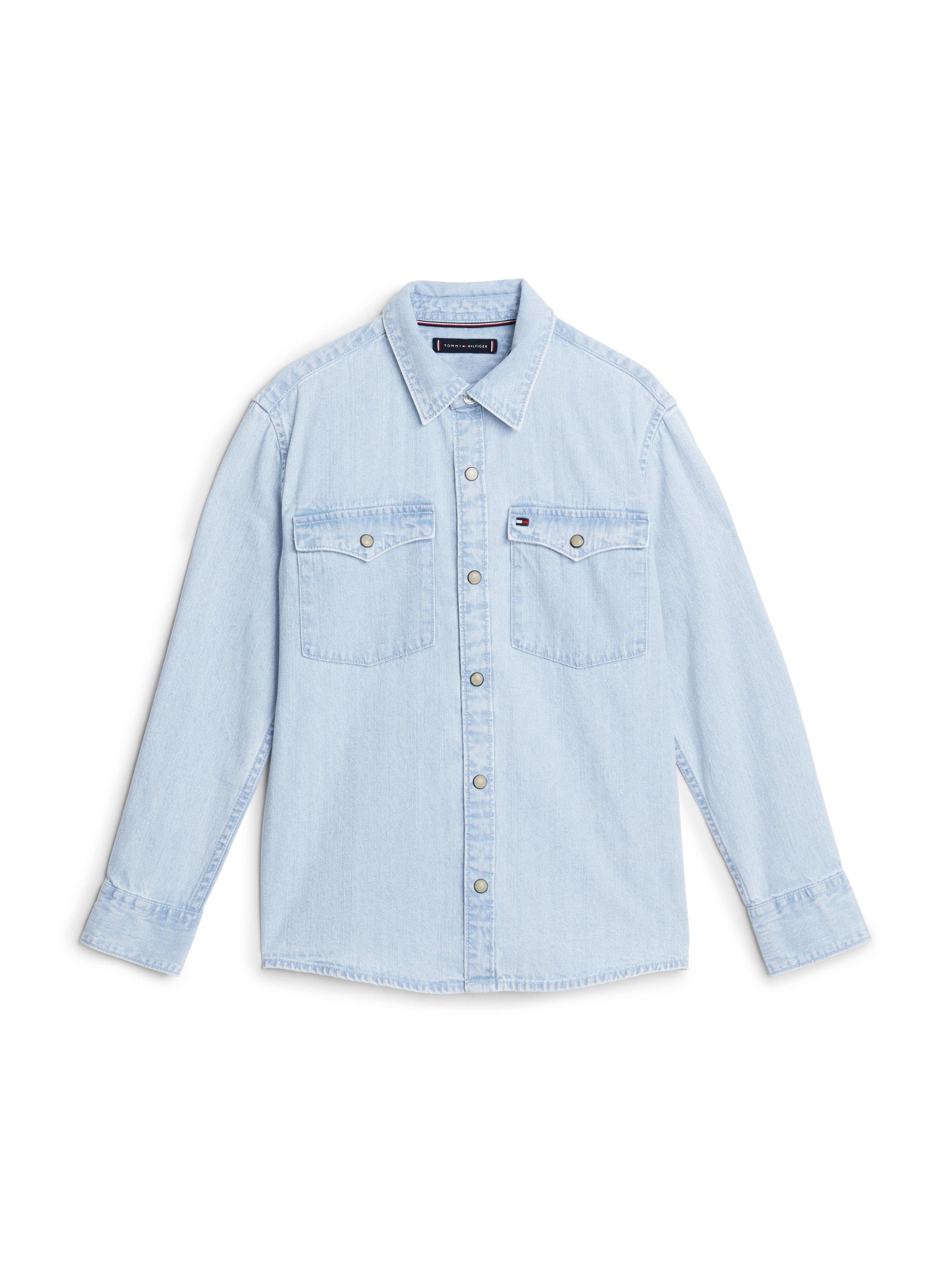Tommy Hilfiger Overhemd met lange mouwen DENIM SHIRT LS Kinderen tot 16 jaar met logostiksel