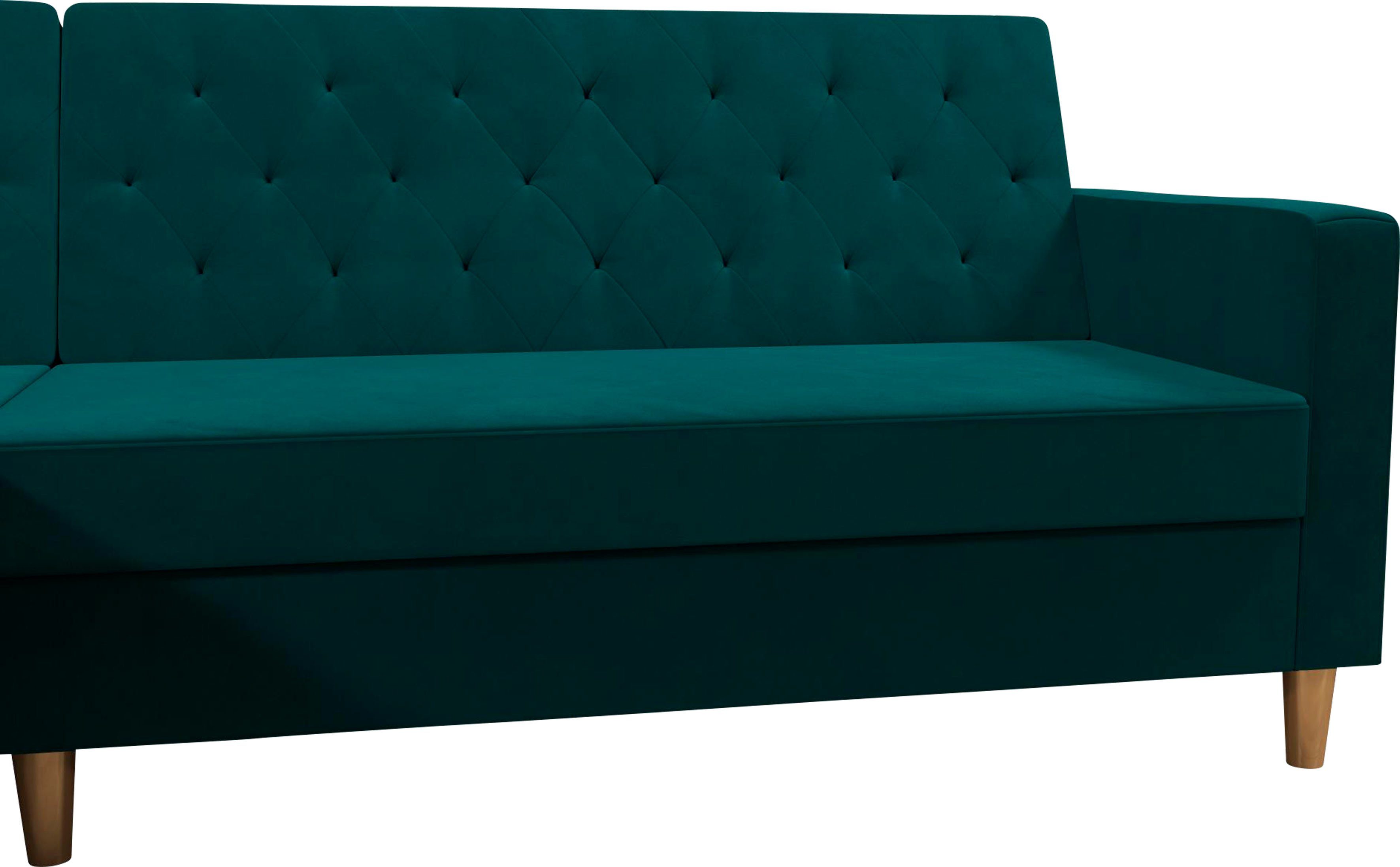 CosmoLiving by Cosmopolitan Hoekbank Liberty, L-vorm met slaapfunctie, récamier aan beide kanten te monteren, zithoogte 43 cm
