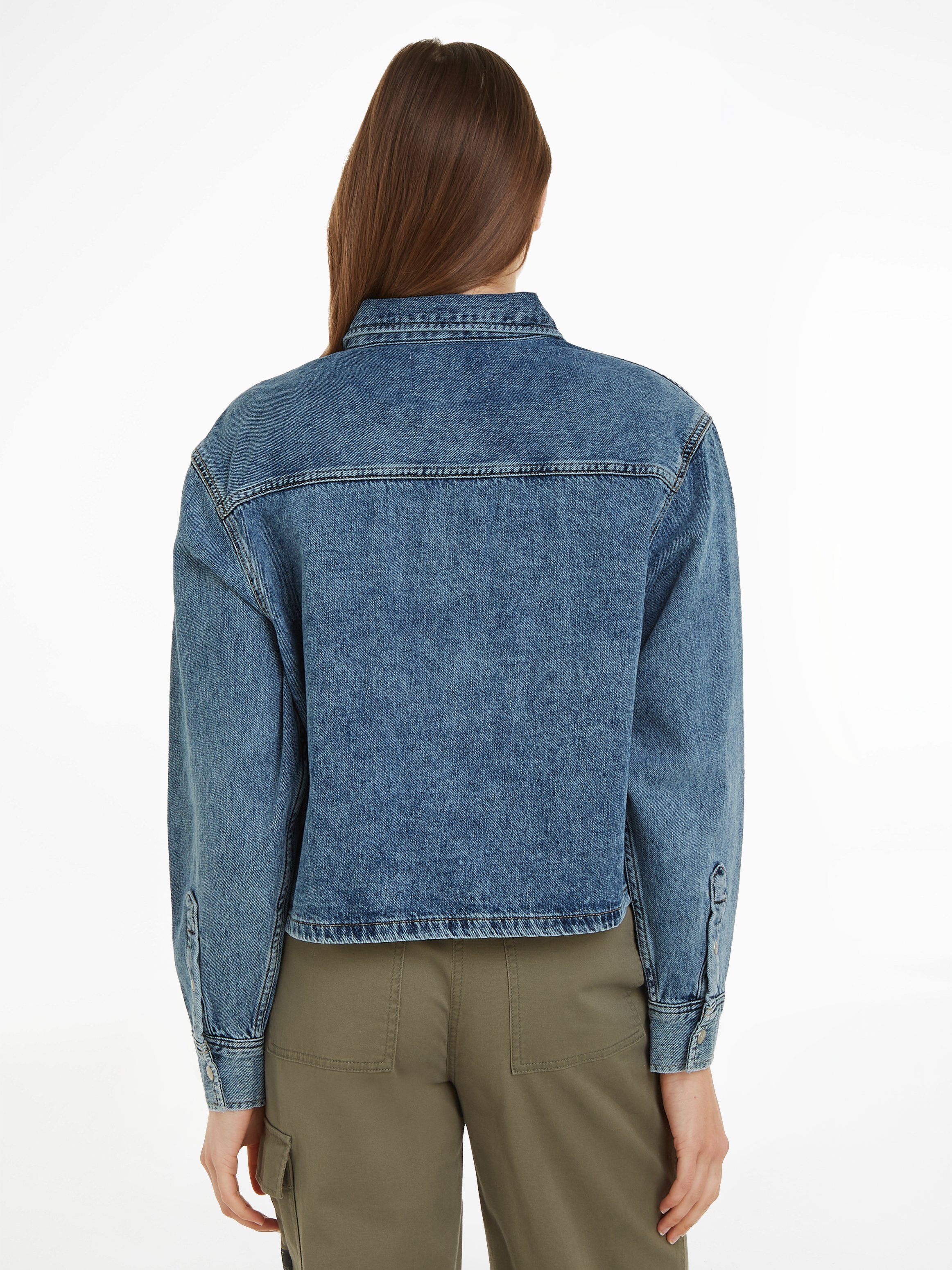 Calvin Klein Jeans blouse CROPPED DAD DENIM SHIRT