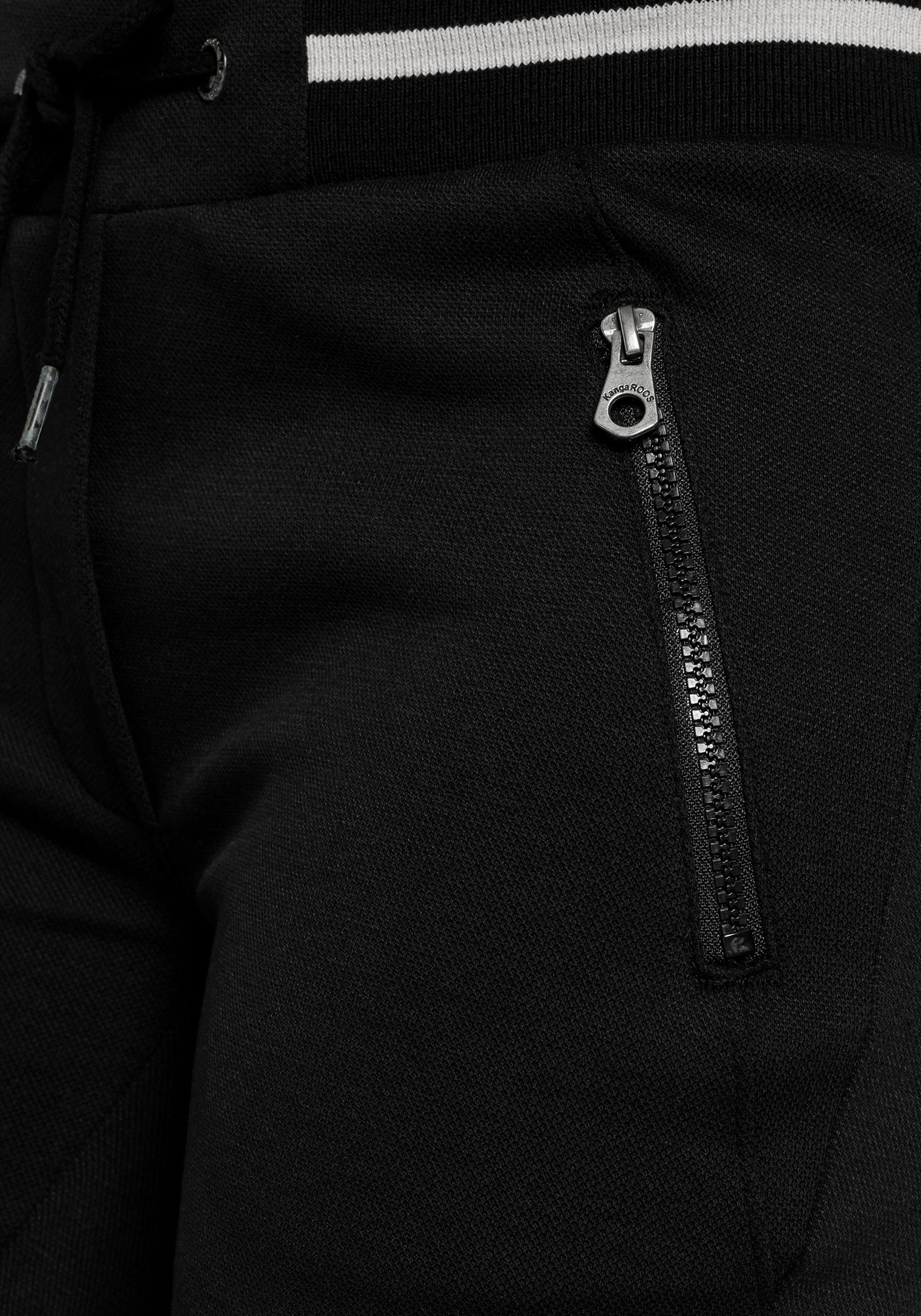 KangaROOS Jerseybroek met piqué-structuur en streepdetail