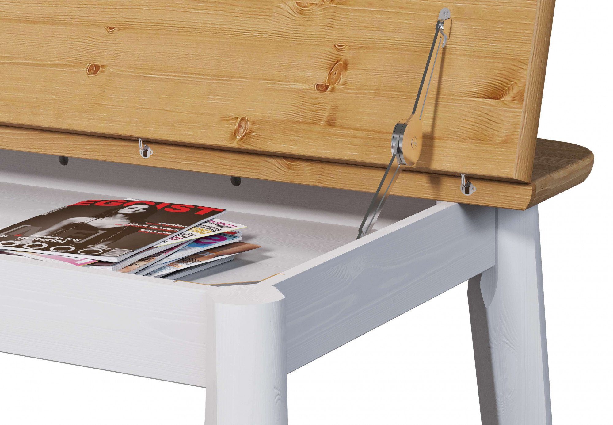 Home affaire Eettafel Palermo, multifunctionele tafel, werktafel, bureau met opbergruimte, opklapbaar blad, home office bureau, massief hout