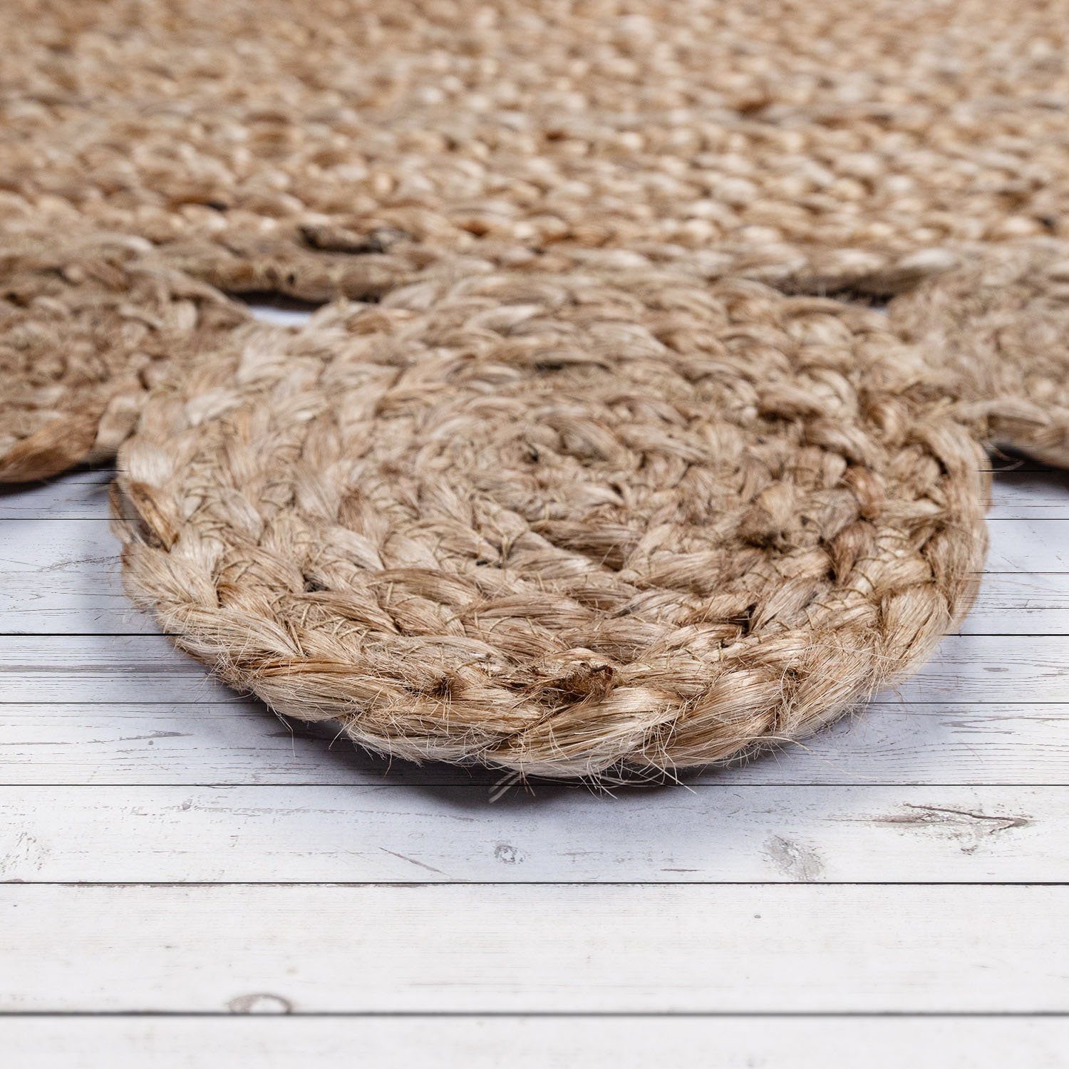 Paco Home Vloerkleed Viborg 592 met de hand gemaakt vloerkleed van natuurmateriaal, jute, boho, etno
