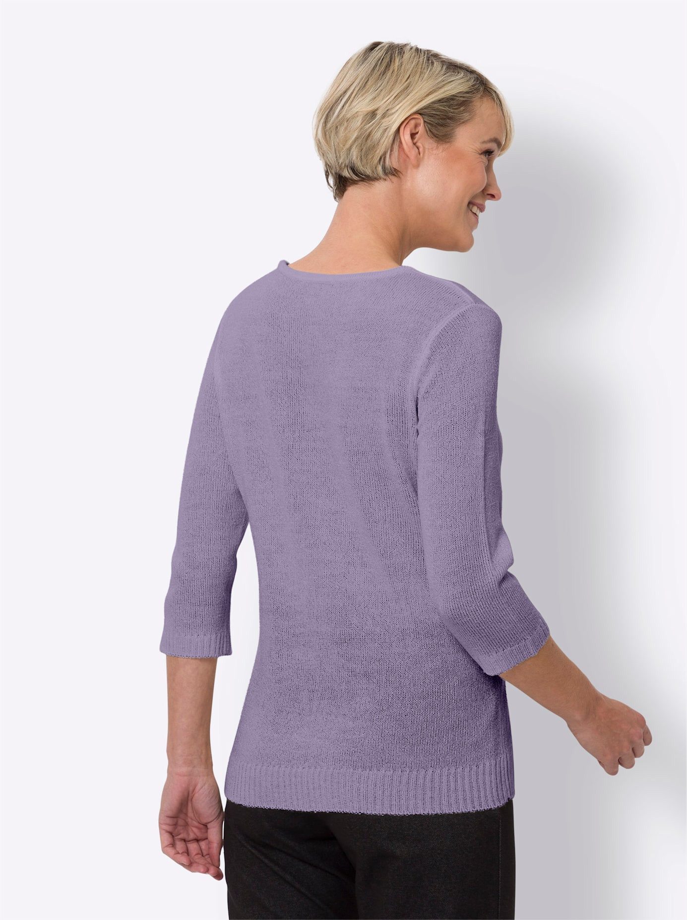 Classic Basics Trui met 3 4 mouwen Trui met ronde hals