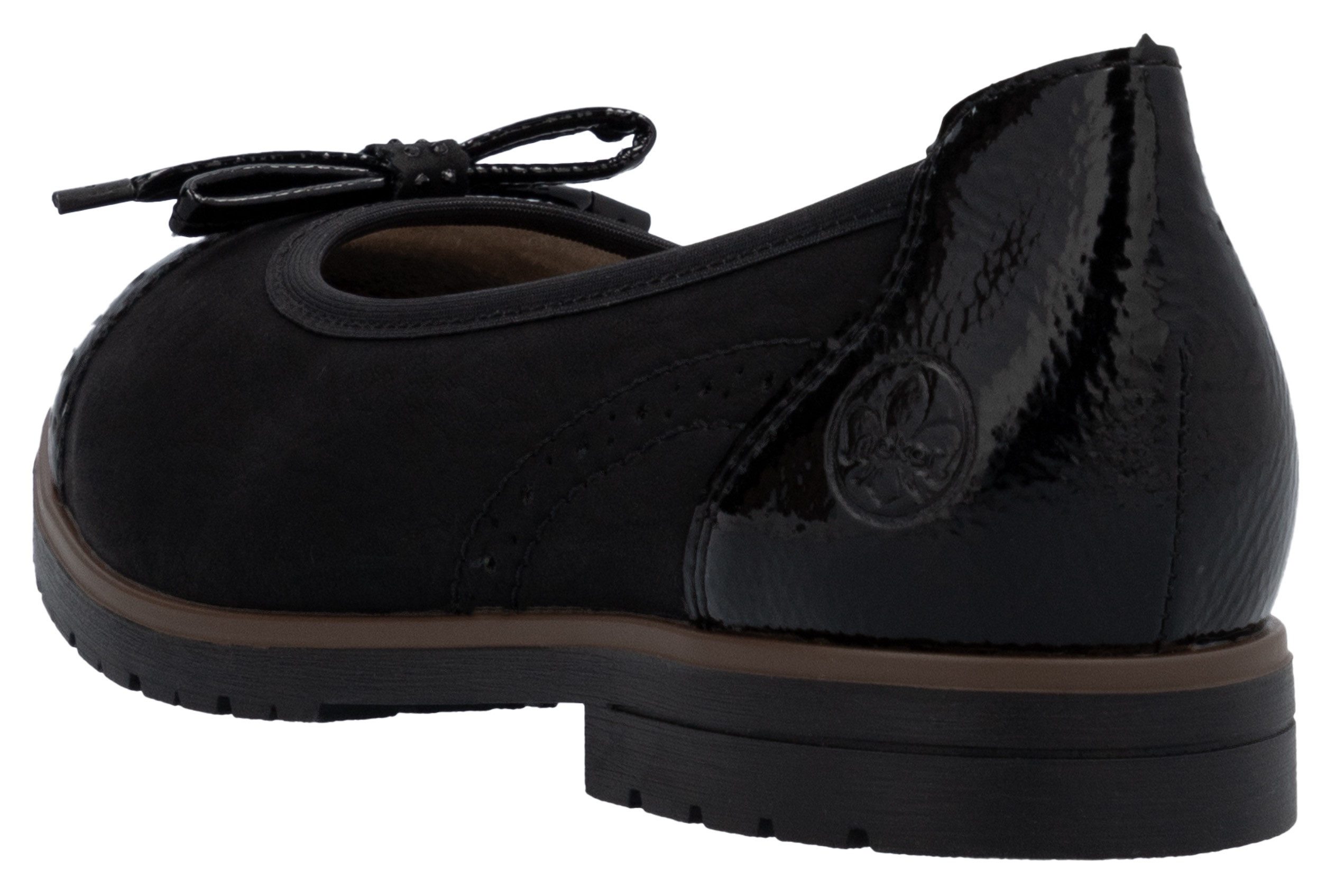 Rieker Ballerina's , loafer, instapschoen, flats, instapschoen, zakelijke schoen met strik