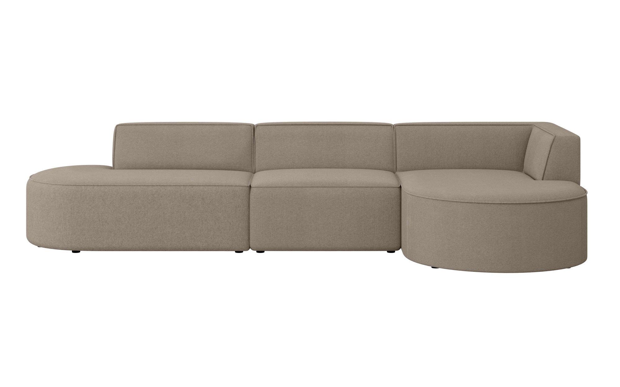 andas Hoekbank EIVIND designerbank met ottomane rechts/links, B/D/H: 343/159/72 cm