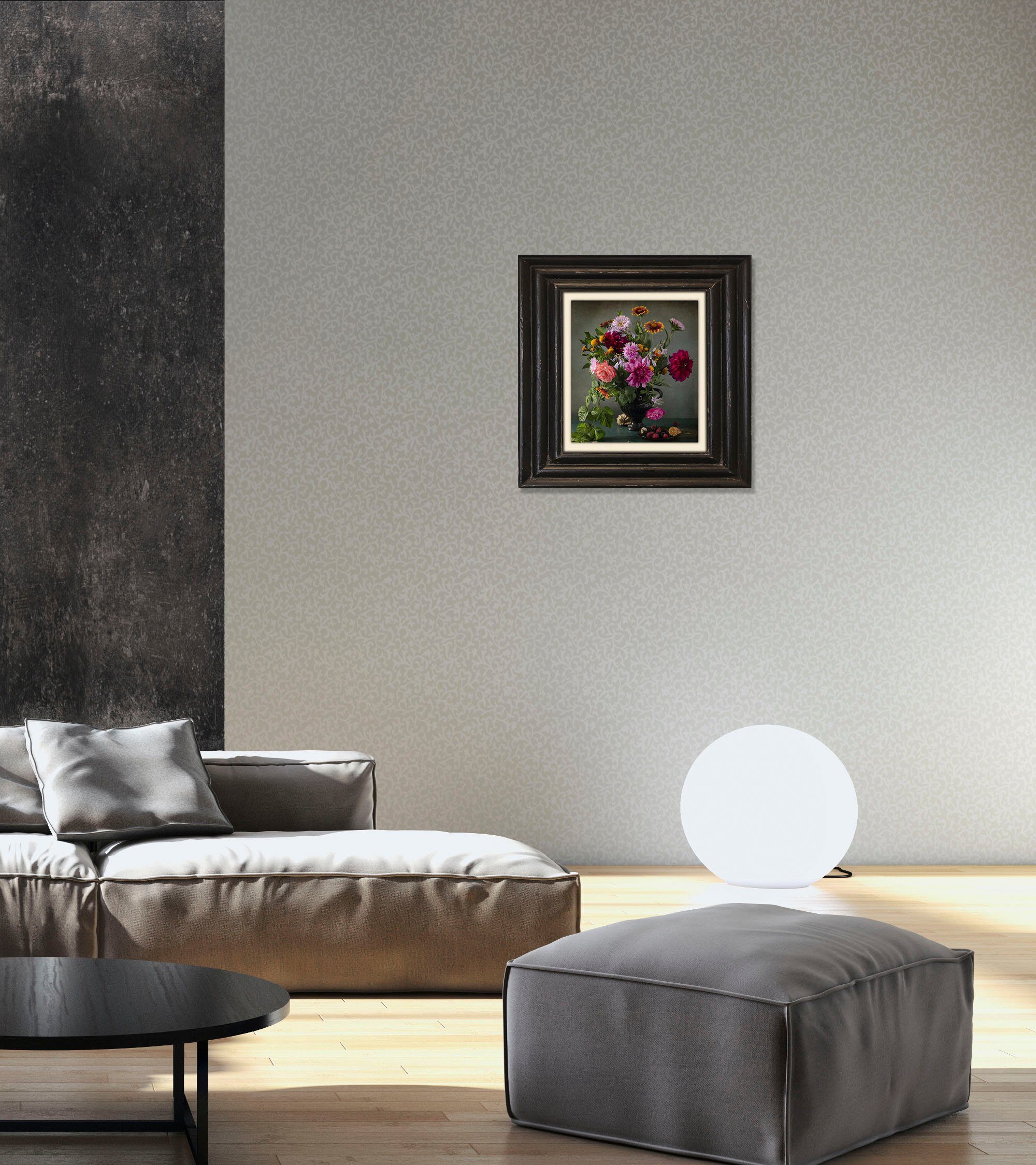 queence Artprint op linnen Bloemen Premium canvasstof, handgemaakt in Duitsland, 40x40cm