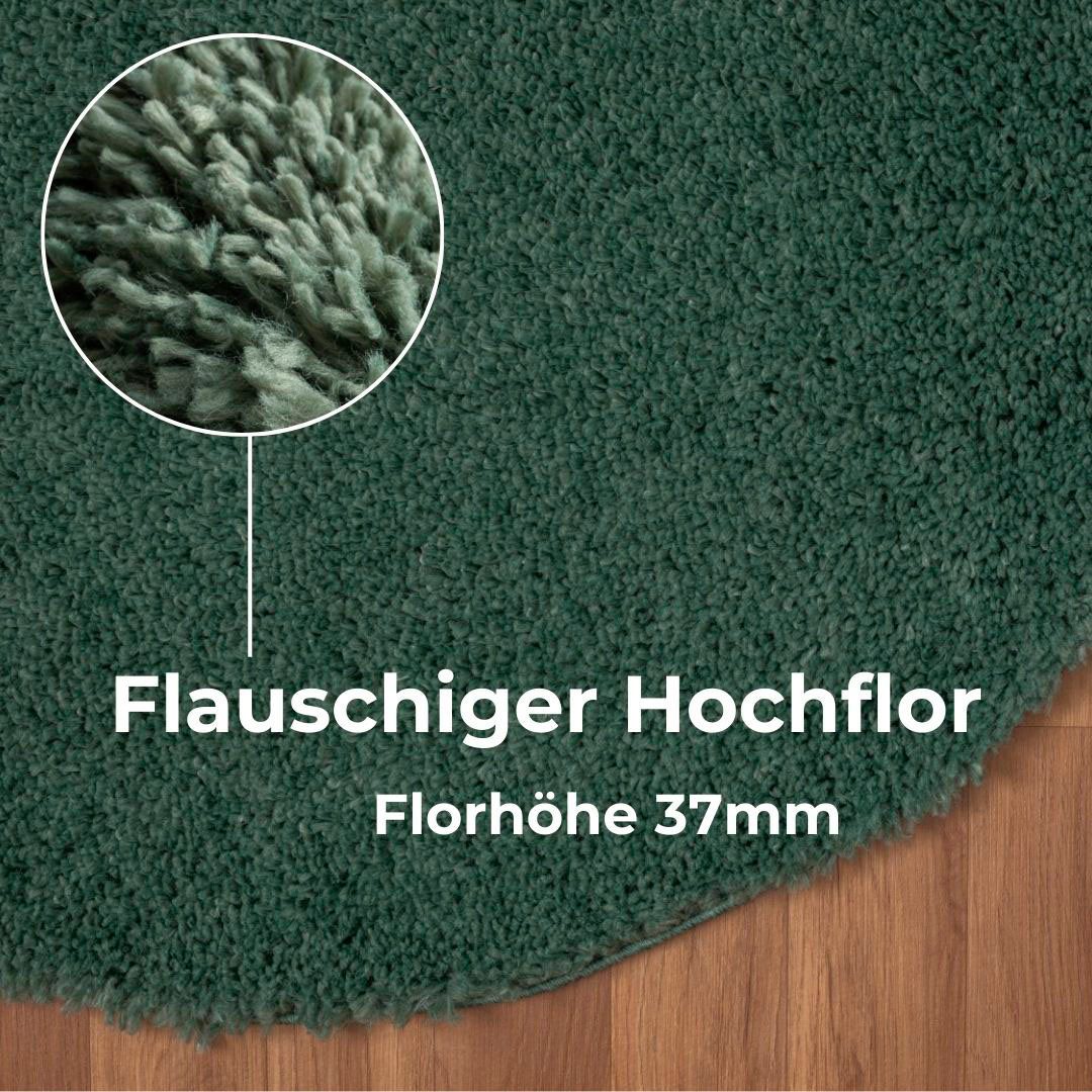 my home Hoogpolig vloerkleed Banji Uni-kleuren, zacht en fluffy, ook als rechthoekig verkrijgbaar
