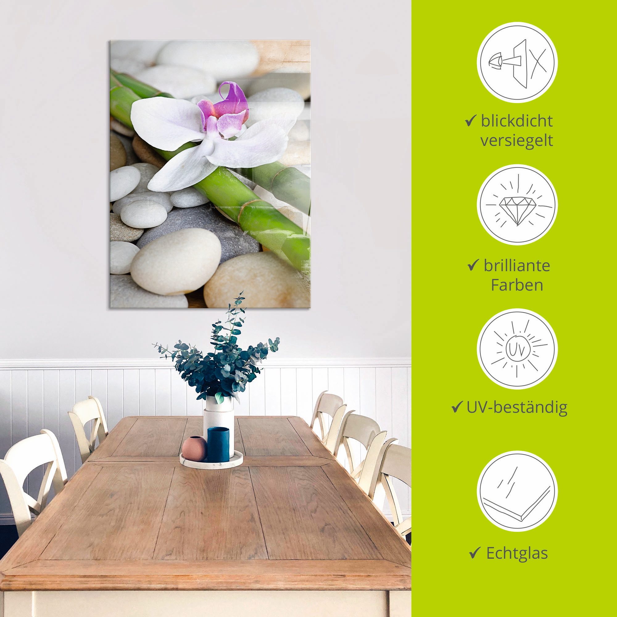 Artland Print op glas Zen orchidee in verschillende maten