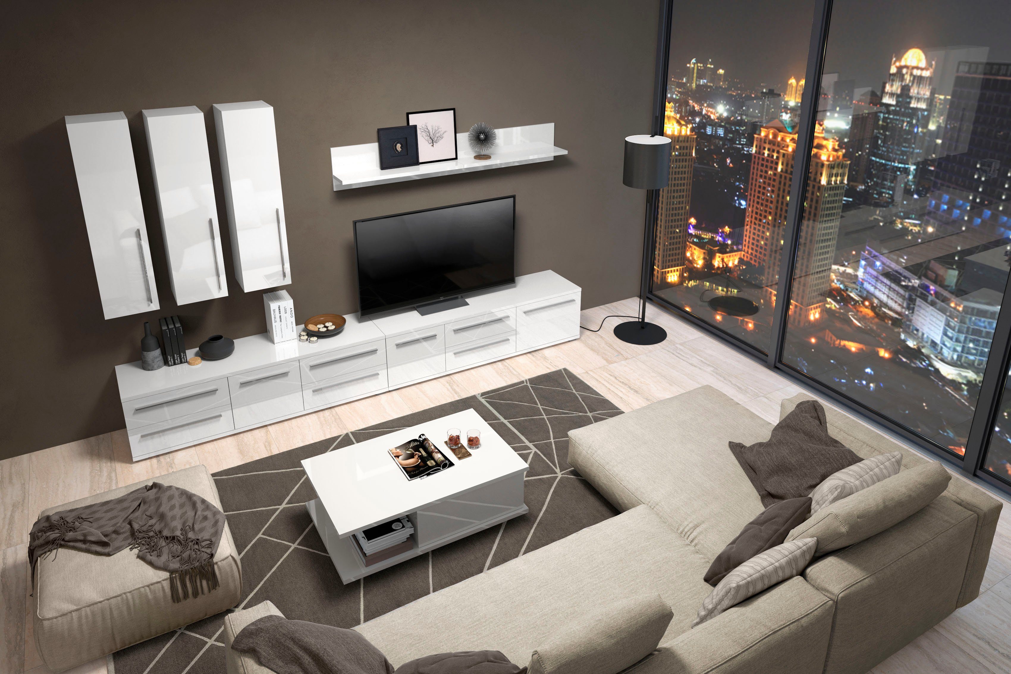 Places of Style Salontafel Piano UV gelakt, woonkamer tafel met lade inclusief soft-closefunctie