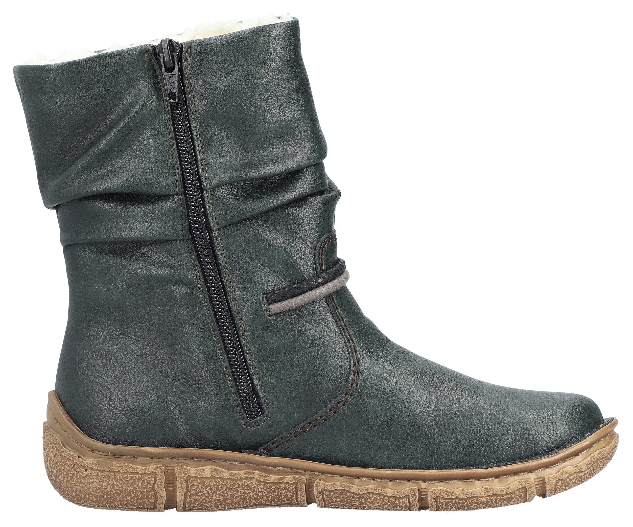 Rieker Winterlaarzen winter-enkellaars, slouchy schacht, ritssluiting, met warme voering