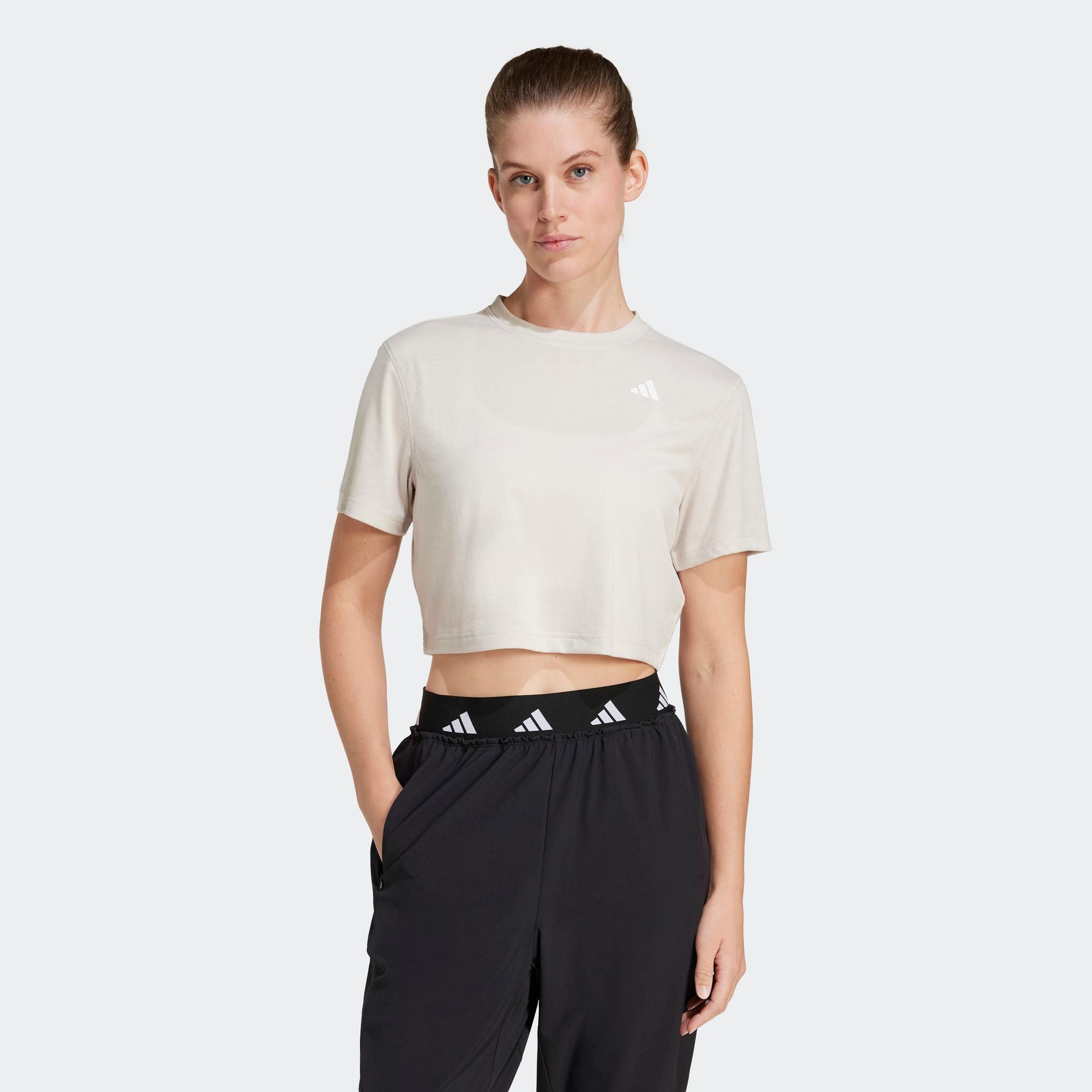 adidas Performance T-shirt TE MIN TEE dames tops maat L grijs