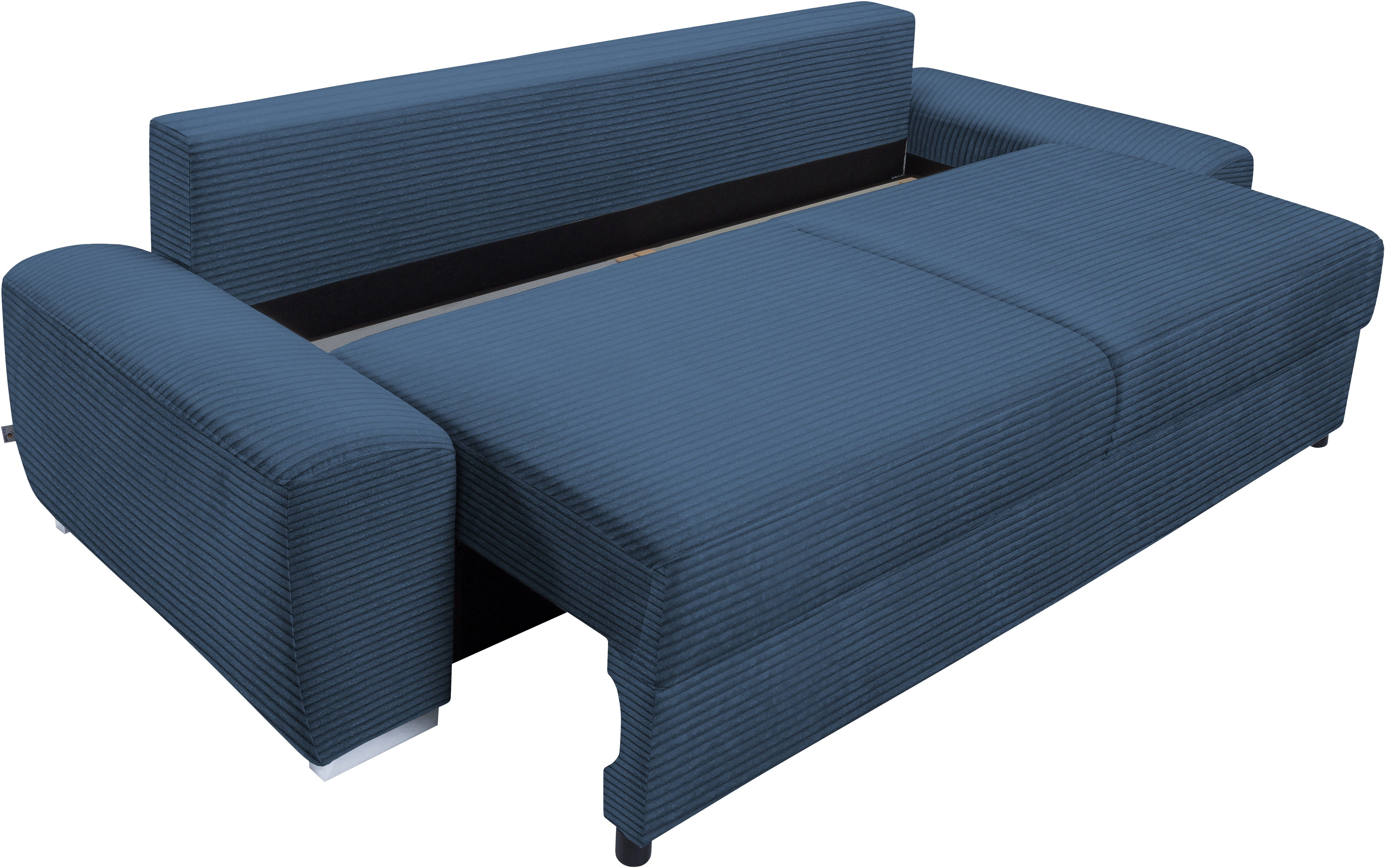 exxpo - sofa fashion 3-zitsbank SOLSBURY, comfortabel en gezellig, bank, slaapbank incl. pocketvering-bekleding, bedfunctie en opbergruimte, in cord