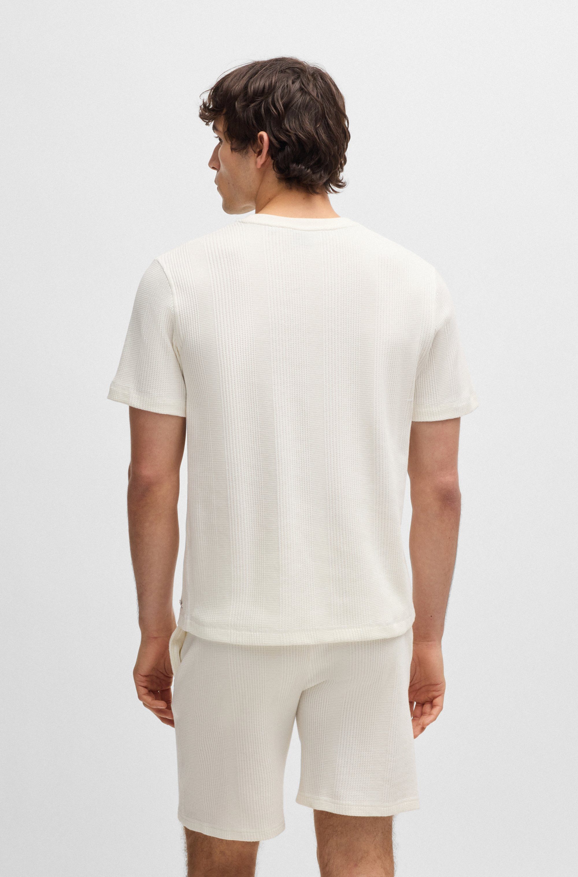 BOSS T-shirt Structure T-S met metalen labeltje
