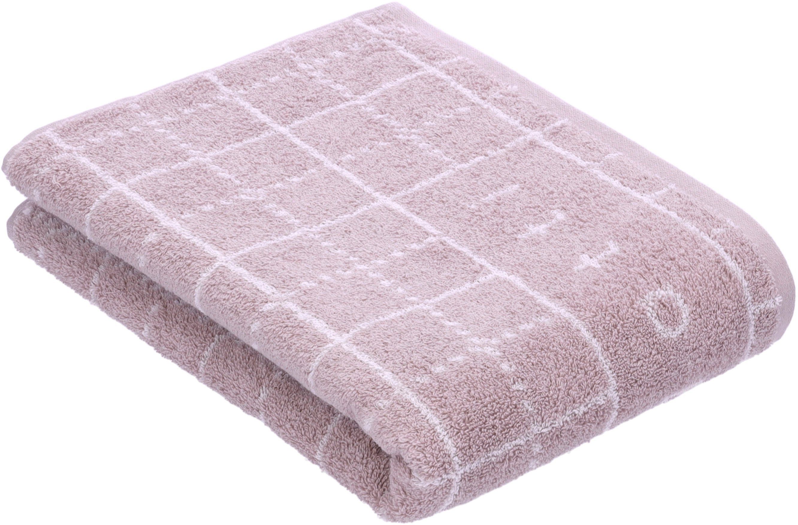 Bugatti Badlaken Perezzi Jacquard in slimme ruitlook (1 stuk) handdoeken paars