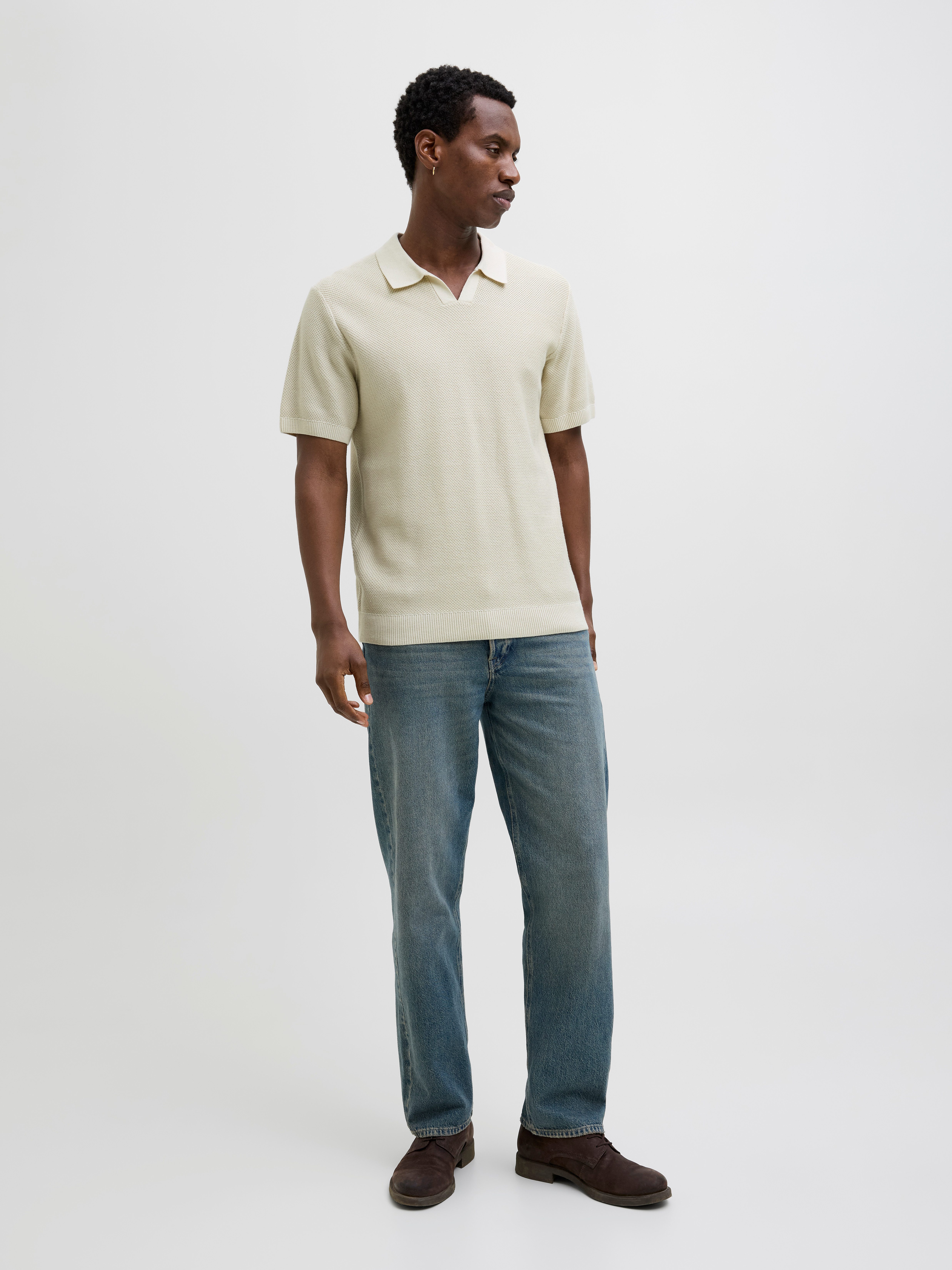 Jack & Jones Trui met ronde hals JPRCCEASTON KNIT SPLIT NECK SS SN