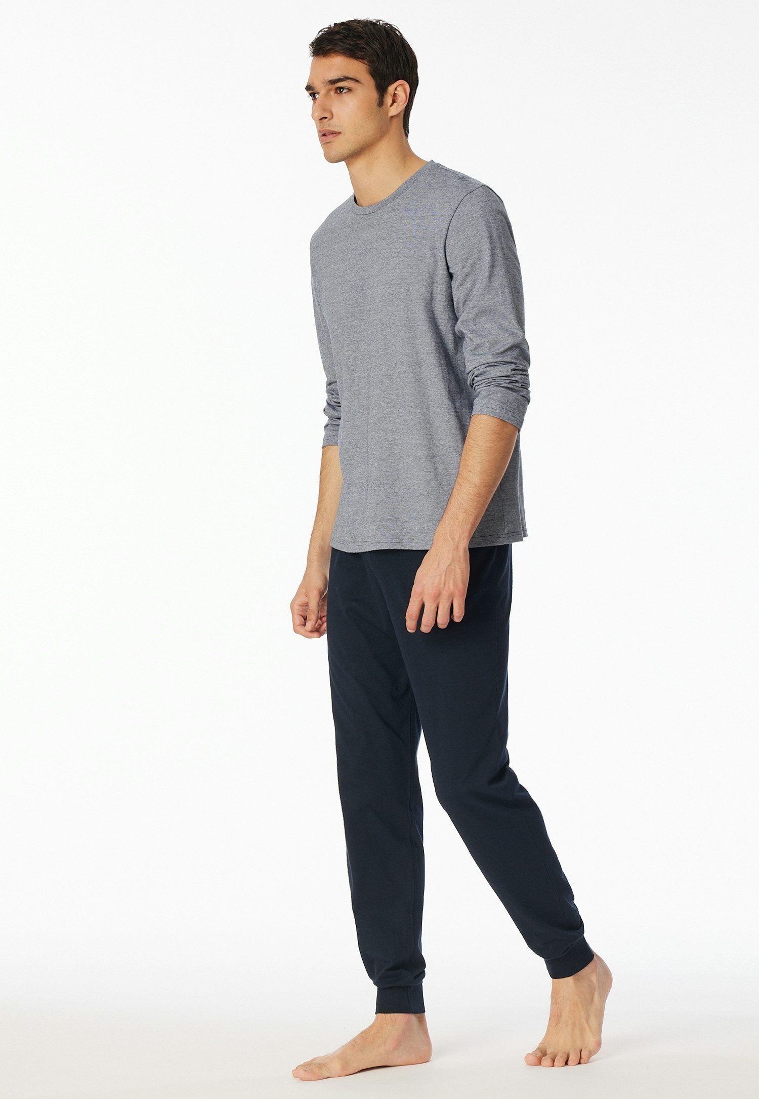 Schiesser Pyjama Casual Essentials met fijne, gebreide ringen