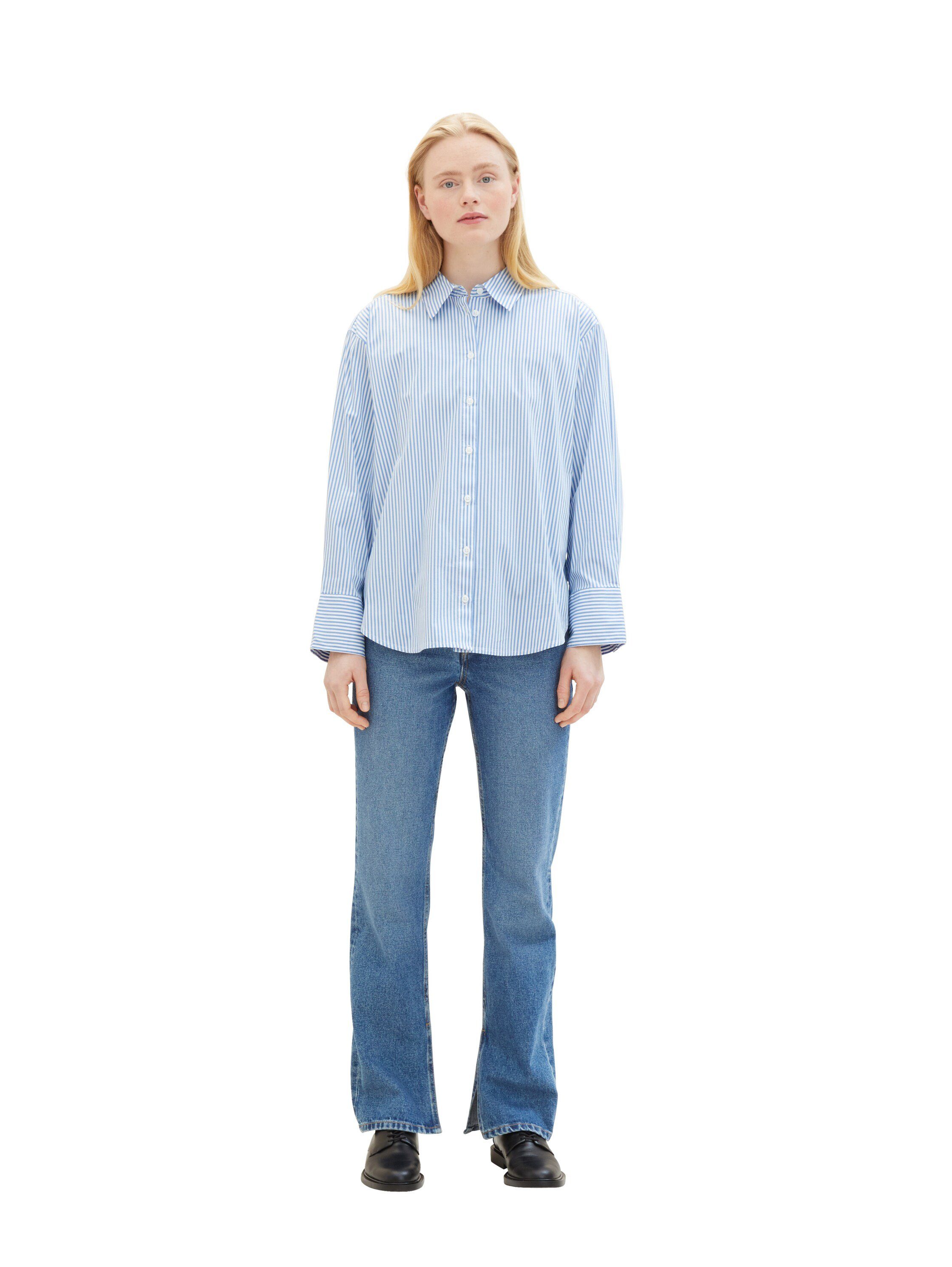 Tom Tailor Denim Overhemdblouse in streepdesign en met stretch