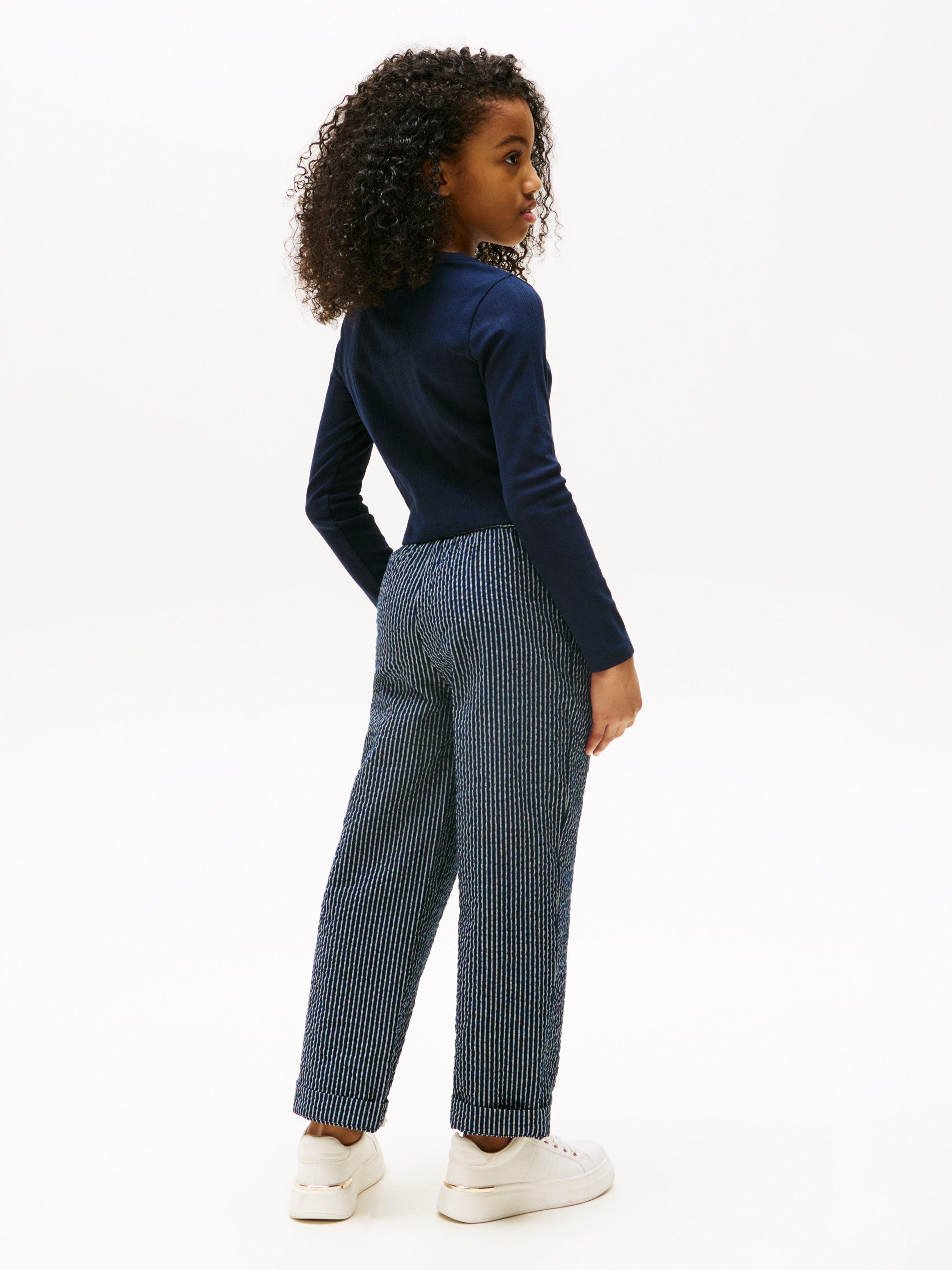 Tommy Hilfiger Shirt met lange mouwen POINTELLE TOP LS voor kinderen tot 16 jaar, met logo-print