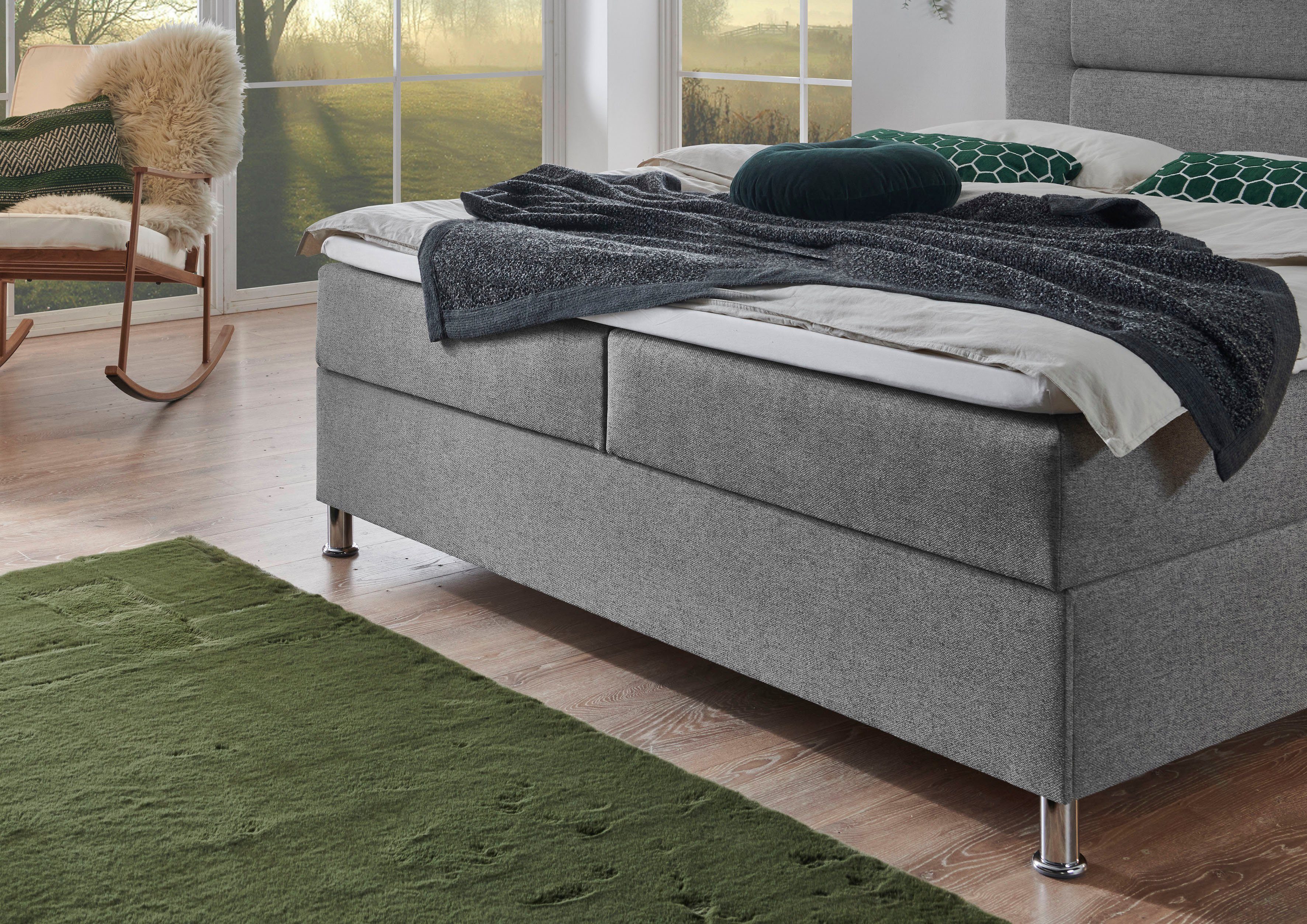 INOSIGN Boxspring Escalon met opbergruimte, inclusief topper beschikbaar in de breedtes 120x200 cm en 180x200 cm