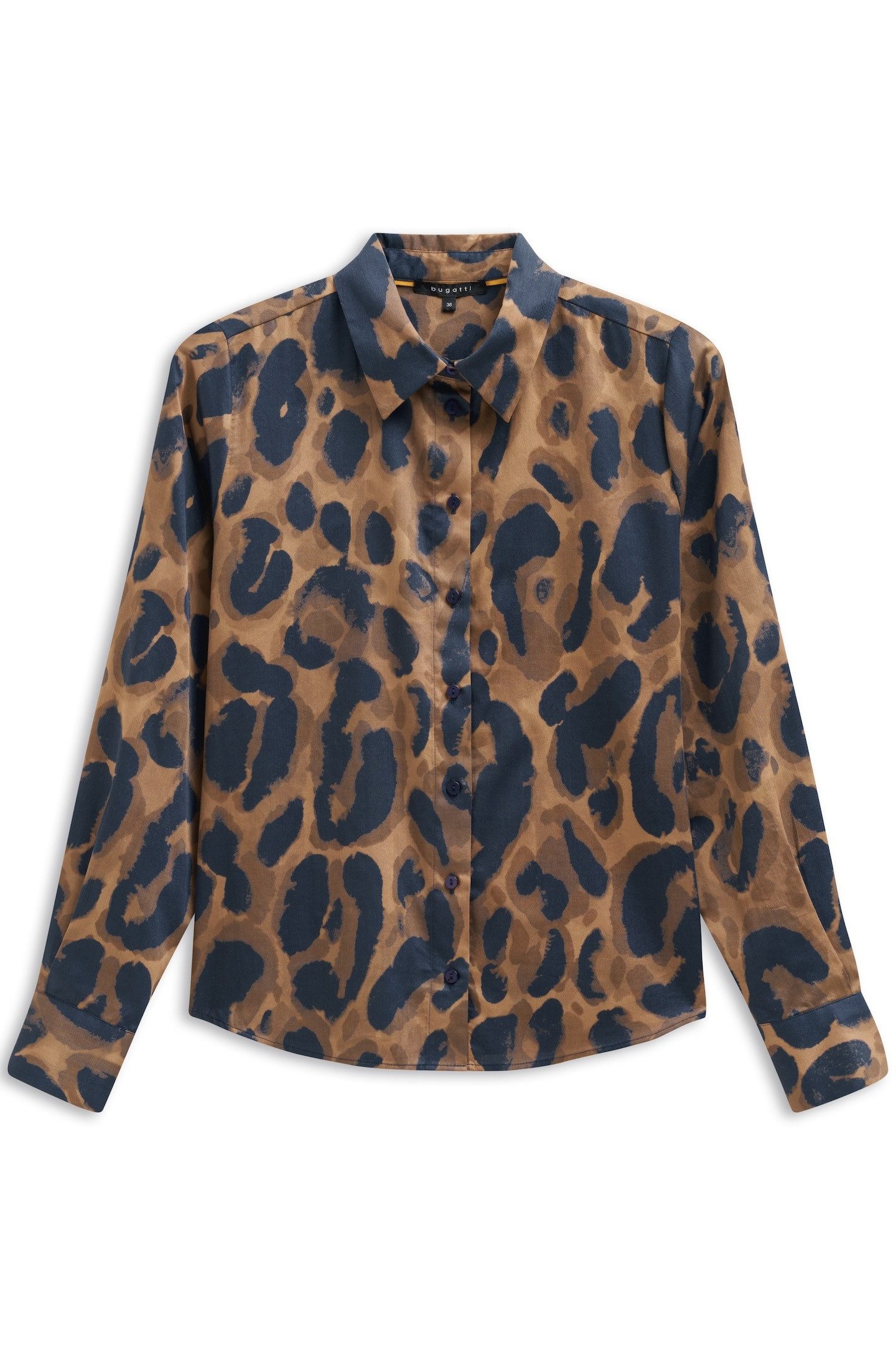 Bugatti Blouse met lange mouwen Luipaard patroon met een overhemdkraag en knoopsluiting