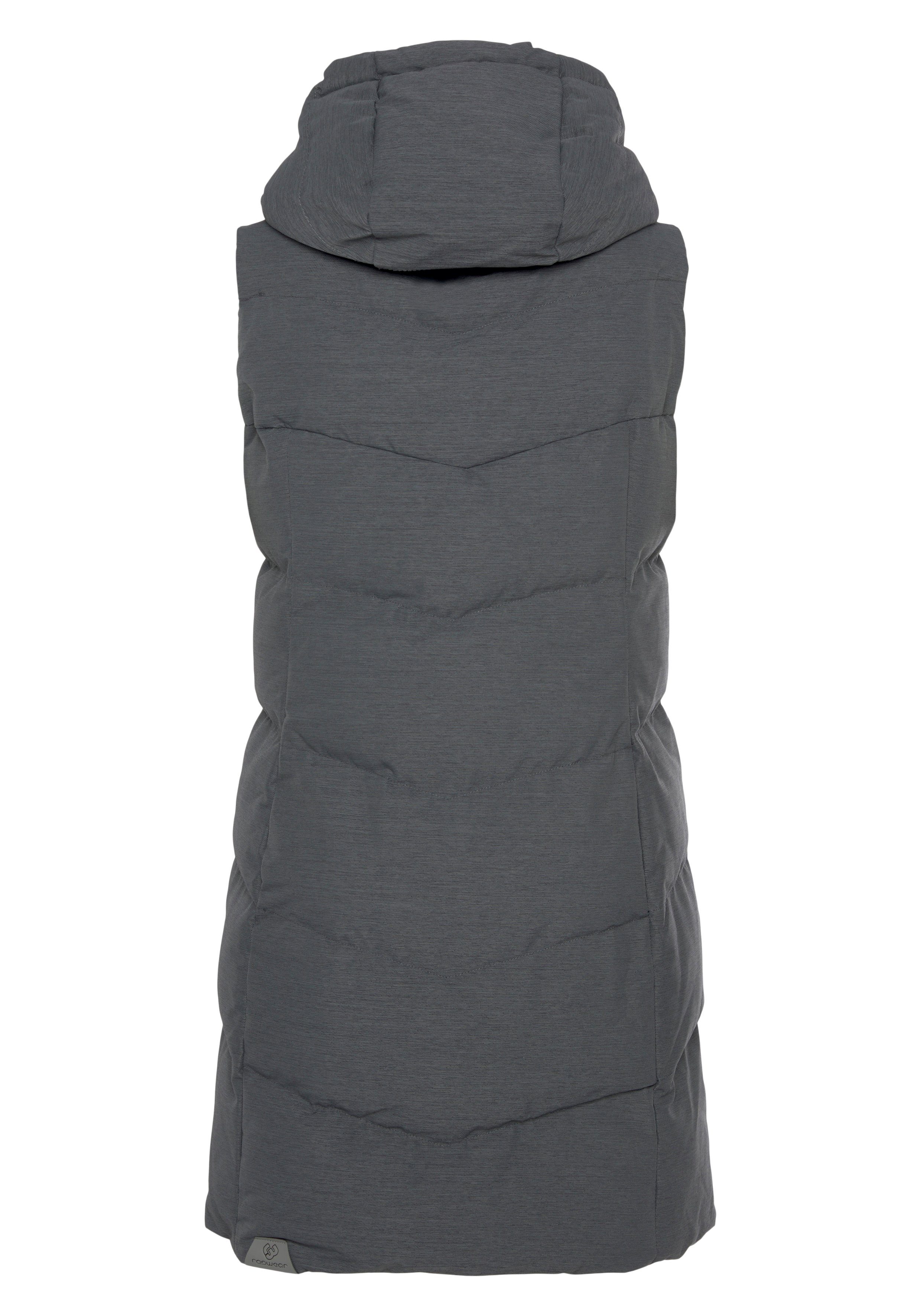 Ragwear Bodywarmer PAVLINNA VEST O met gevoerde capuchon, waterdicht en ademend materiaal