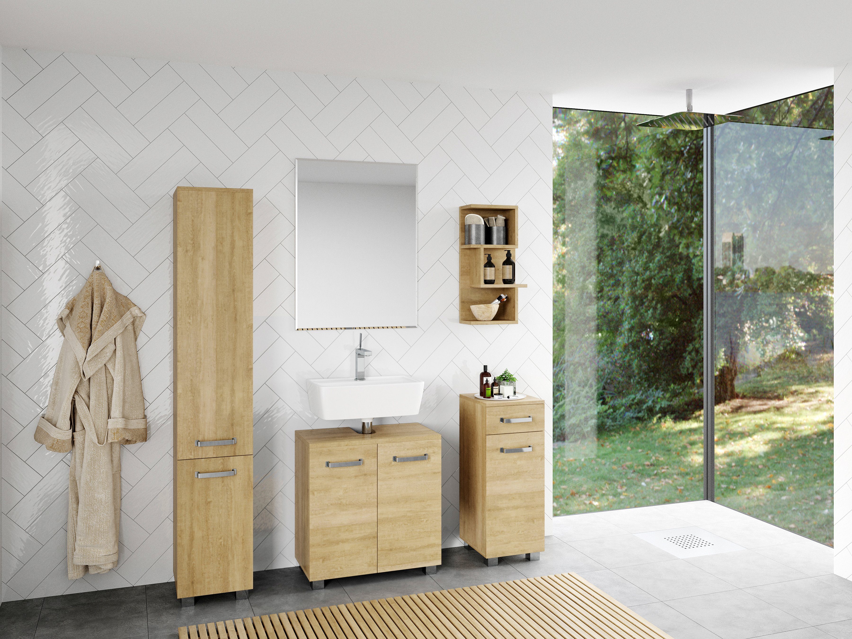 welltime Hoge kast Cosmo Bxdxh: ca. 30x32,5x171,5 cm, verschillende kleuren, 6 vakken