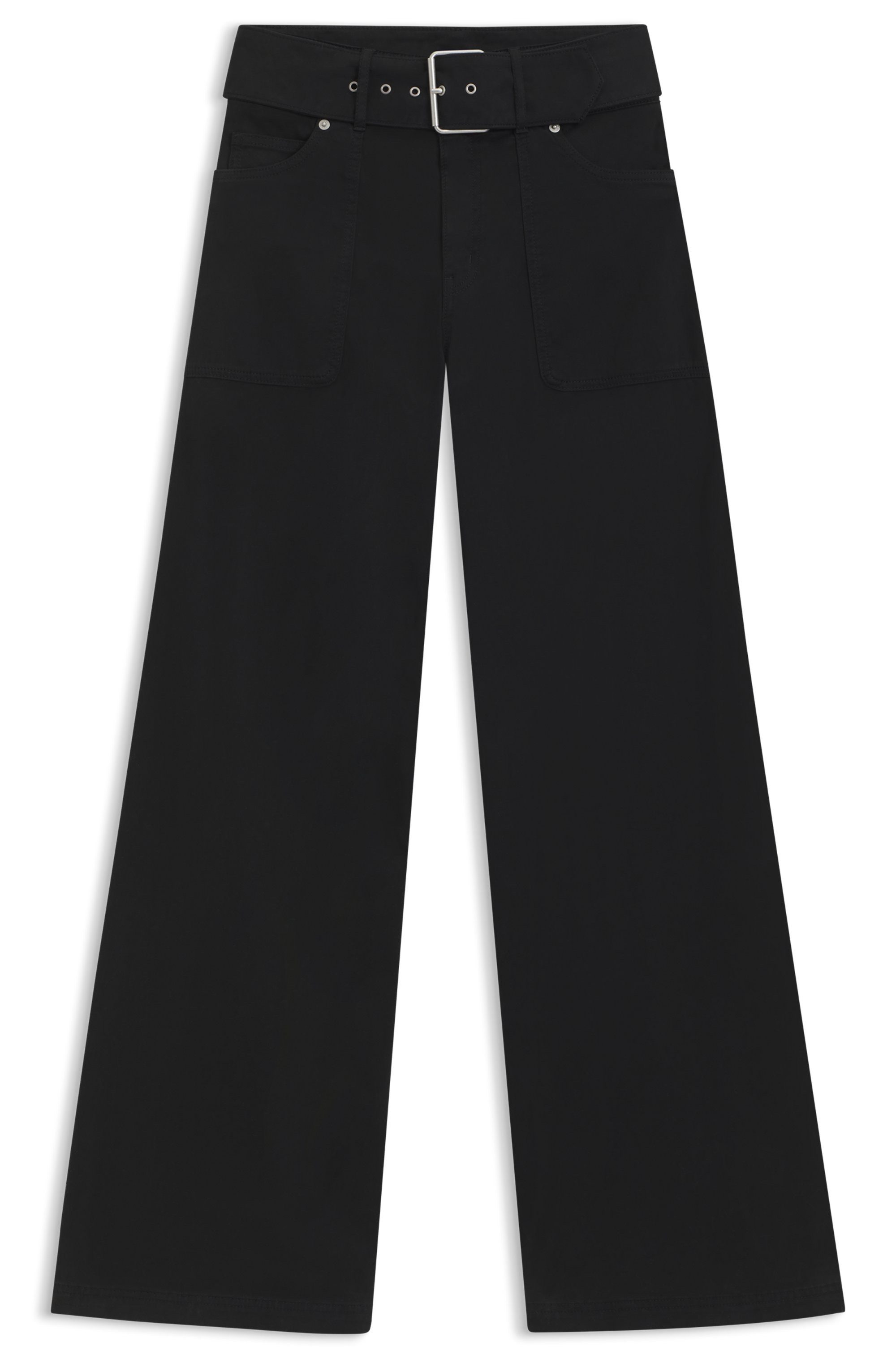 HUGO Blue Stoffen broek Hicandi met brede riem