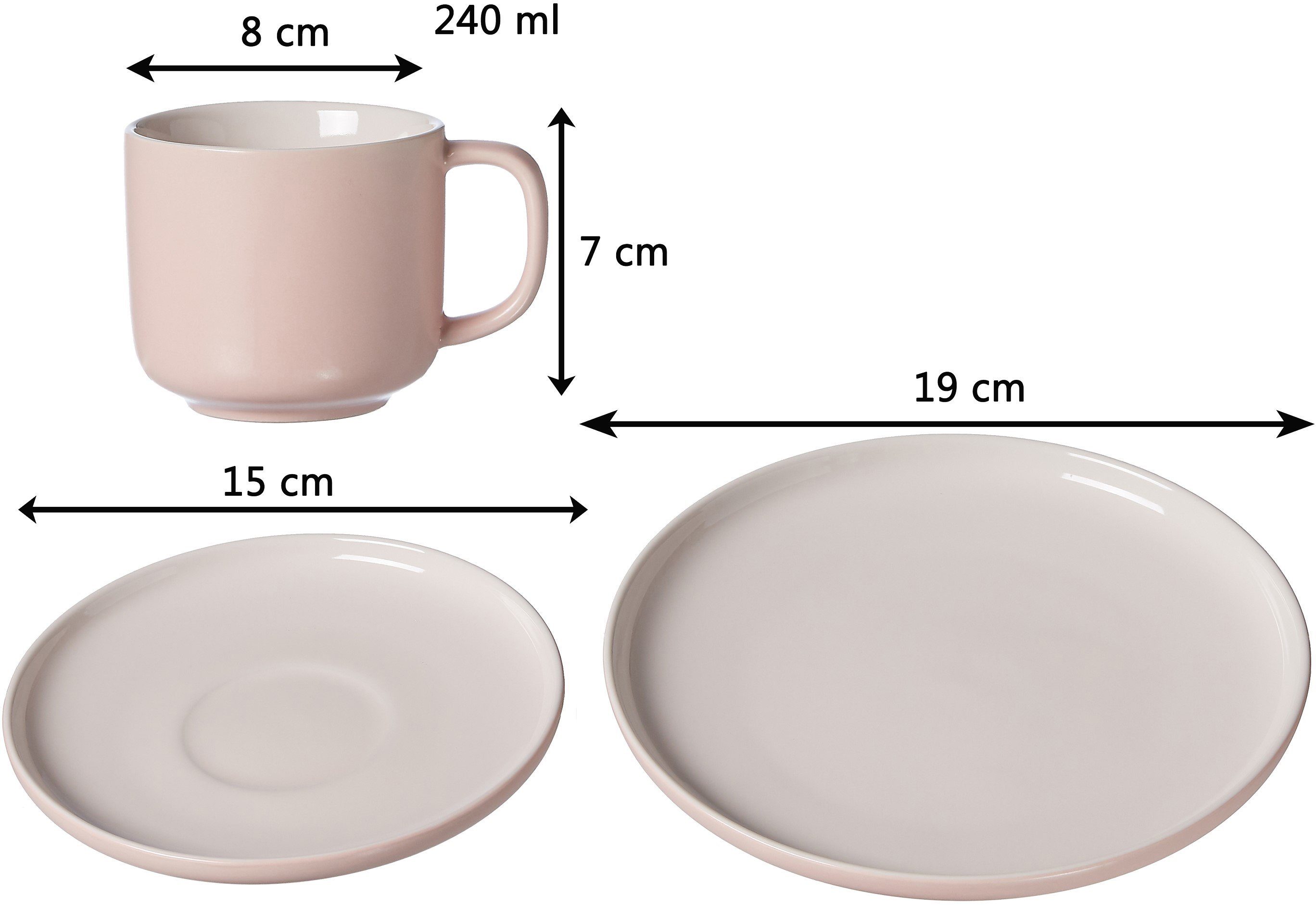 Ritzenhoff & Breker Koffieservies Serviesset, servies Jasper Scandinavische stijl, 12 delen, voor 4 personen (set, 12-delig)