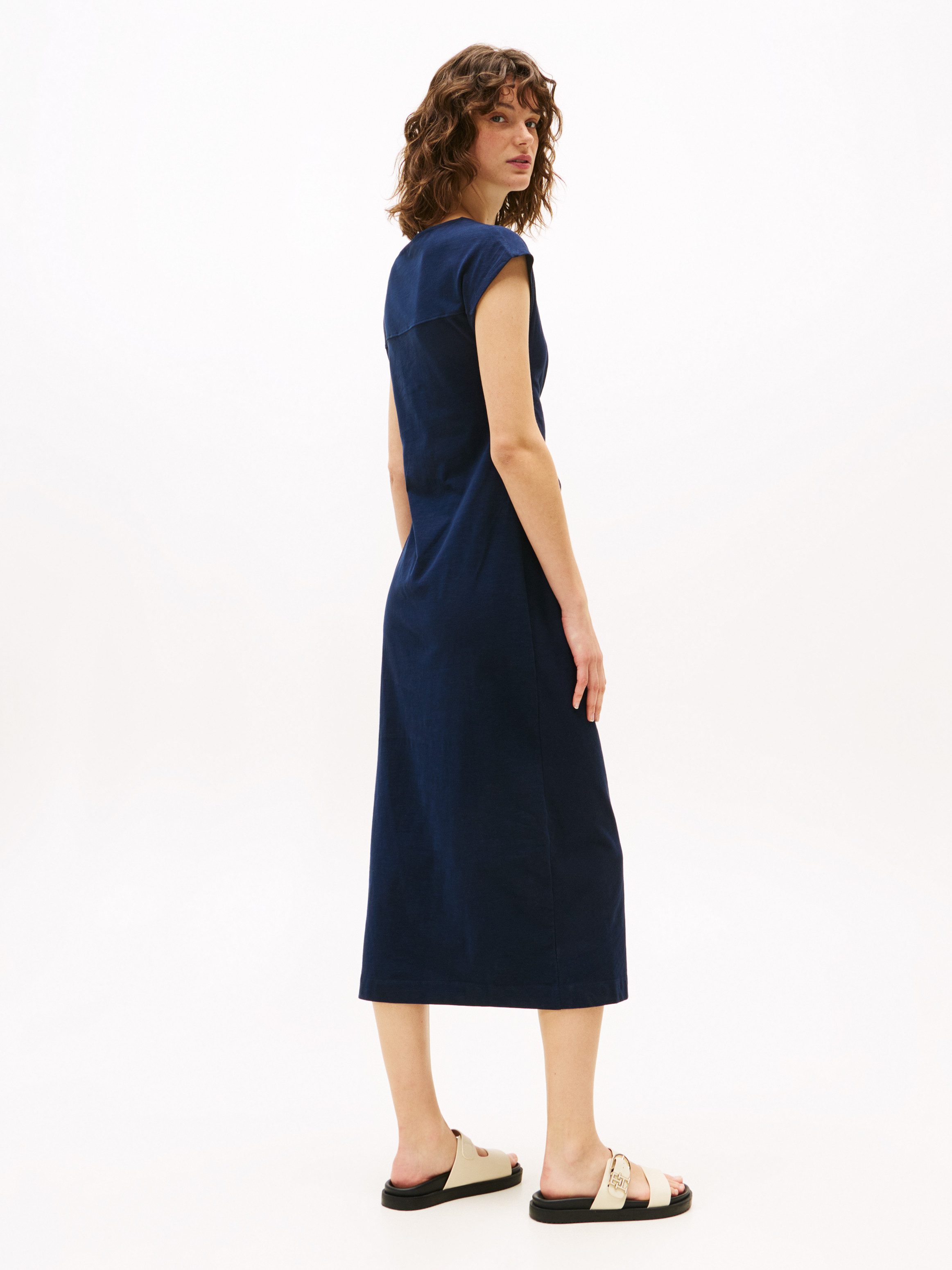 Tommy Hilfiger Midi-jurk KNOT BOAT-NK MIDI DRESS SS