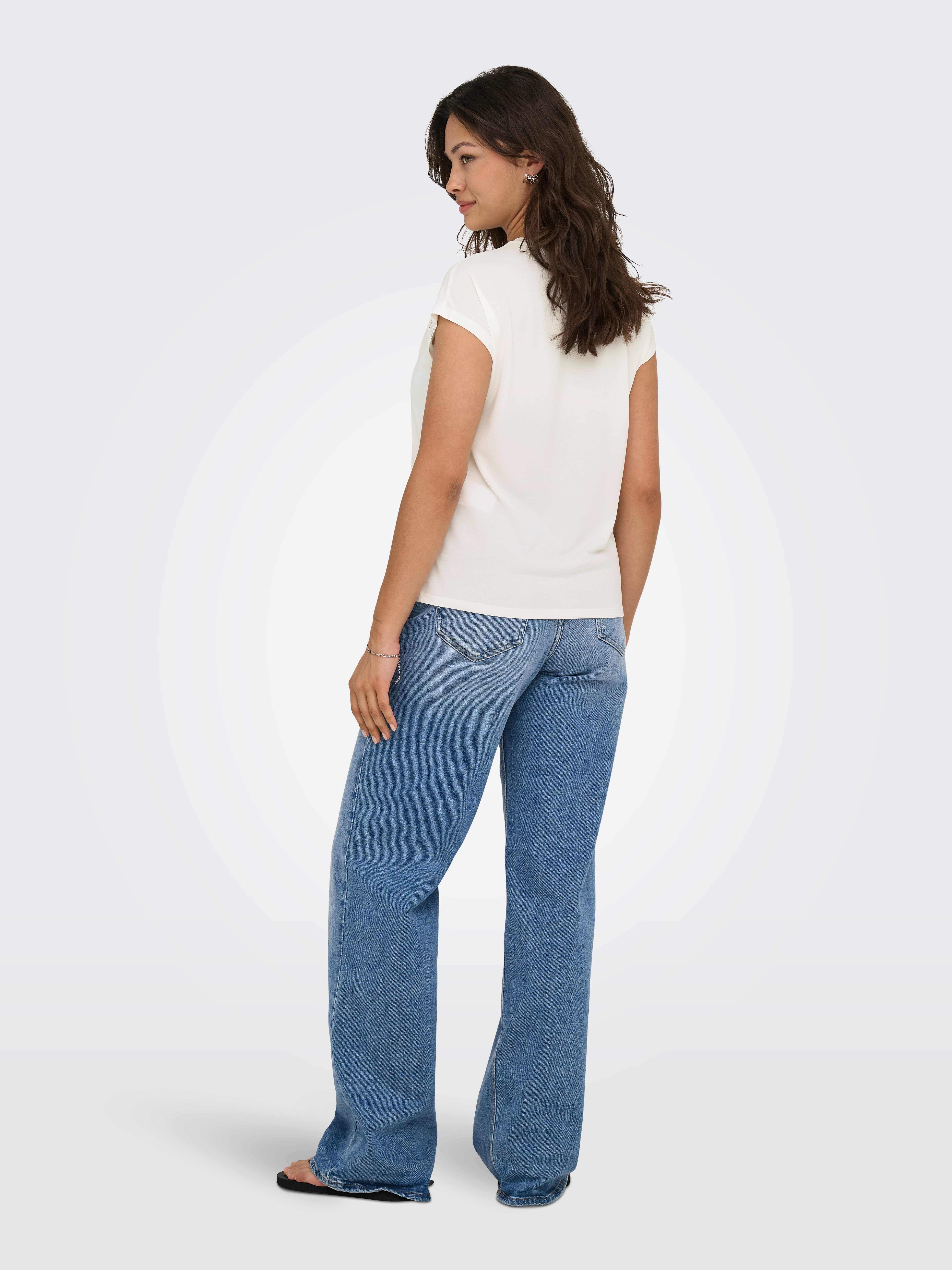 Only Shirt met korte mouwen ONLFREE LIFE BATSLEEVE O-NECK MIX TOPJRS