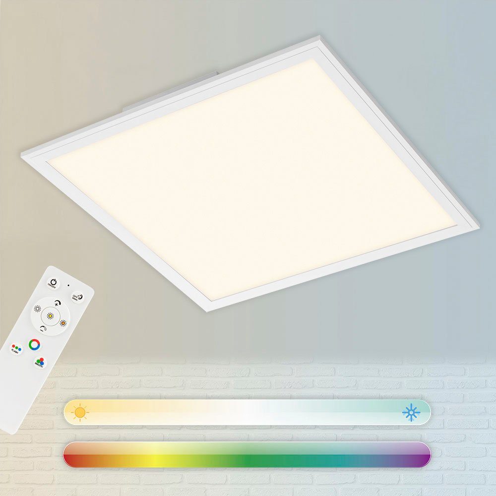 Briloner Leuchten Led-paneel 7152016 Colour Plafondlamp, 45x45x7 cm, wit, 24W, woonkamer, slaapkamer, keuken