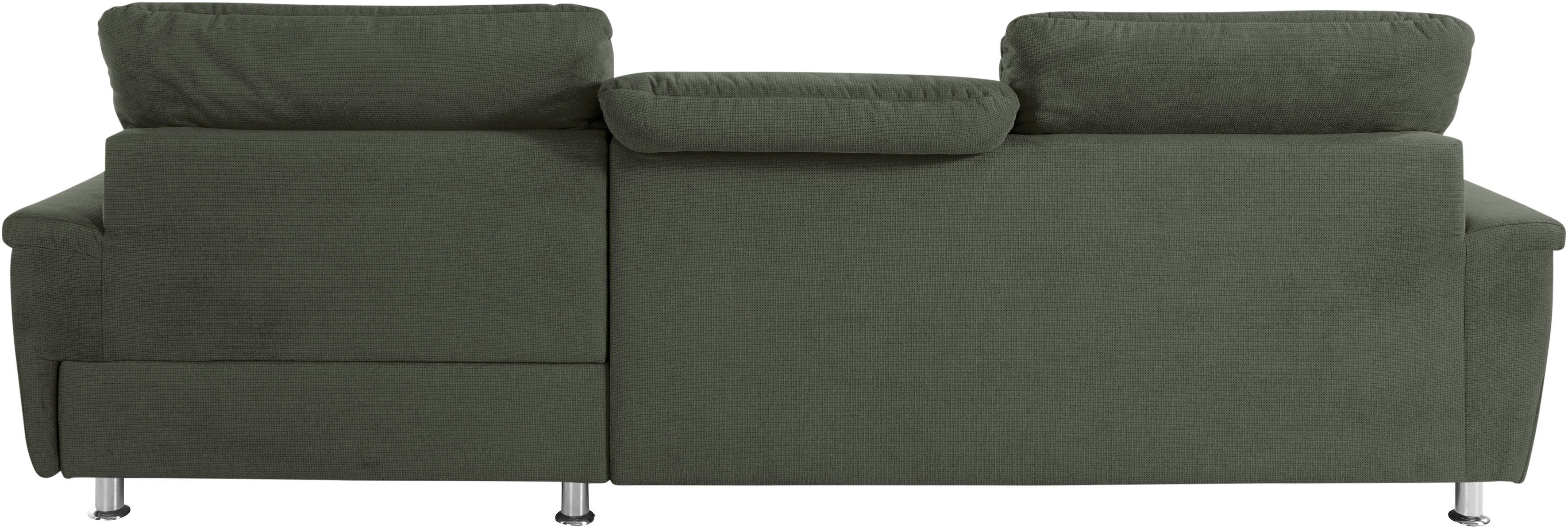DOMO collection Hoekbank Franzi L-vorm naar keuze met verstelbare hoofdsteun (dan diepte: 170 cm)