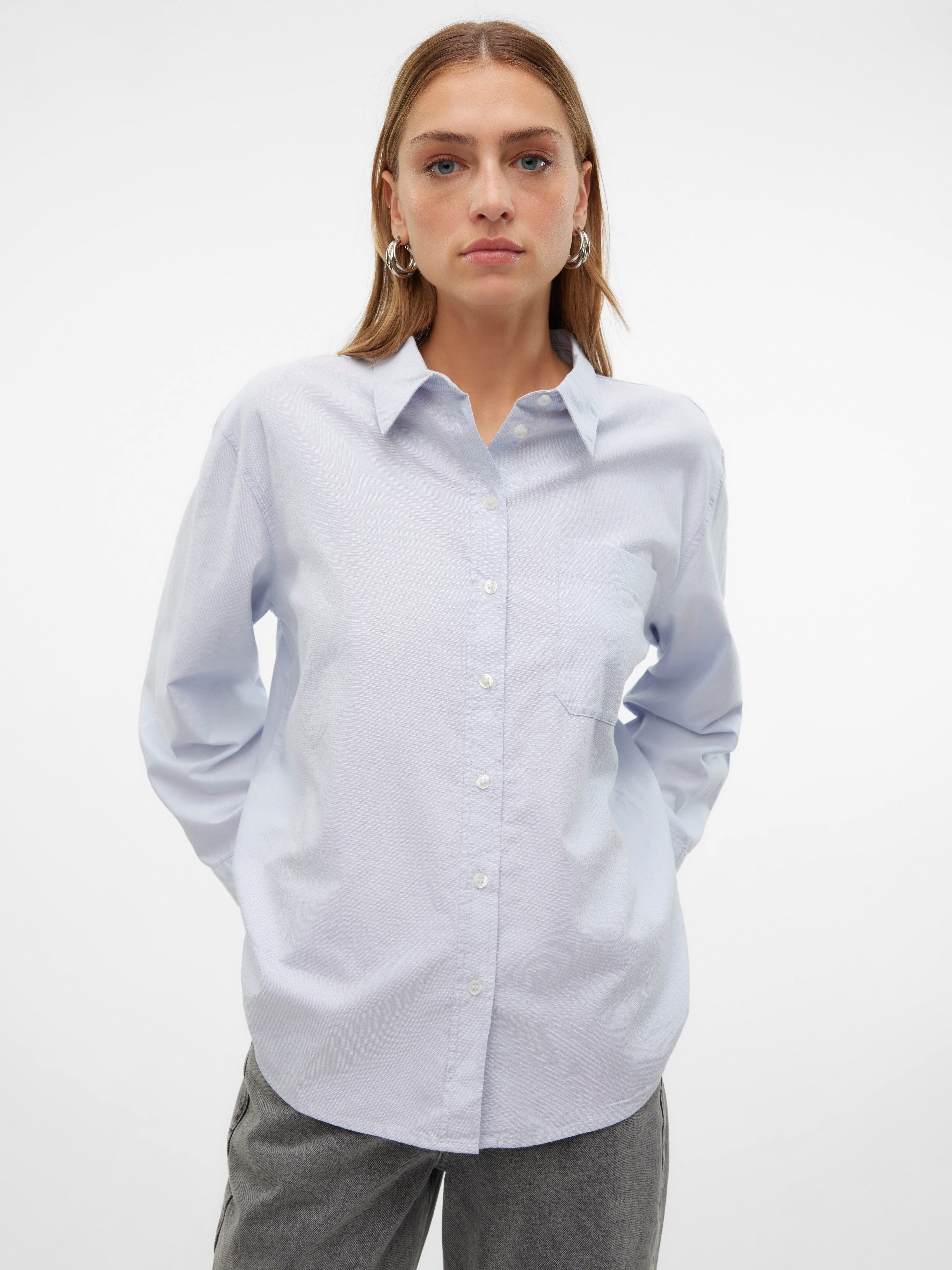 Vero Moda Blouse met lange mouwen VMIDA OXFORD SHIRT WVN GA NOOS