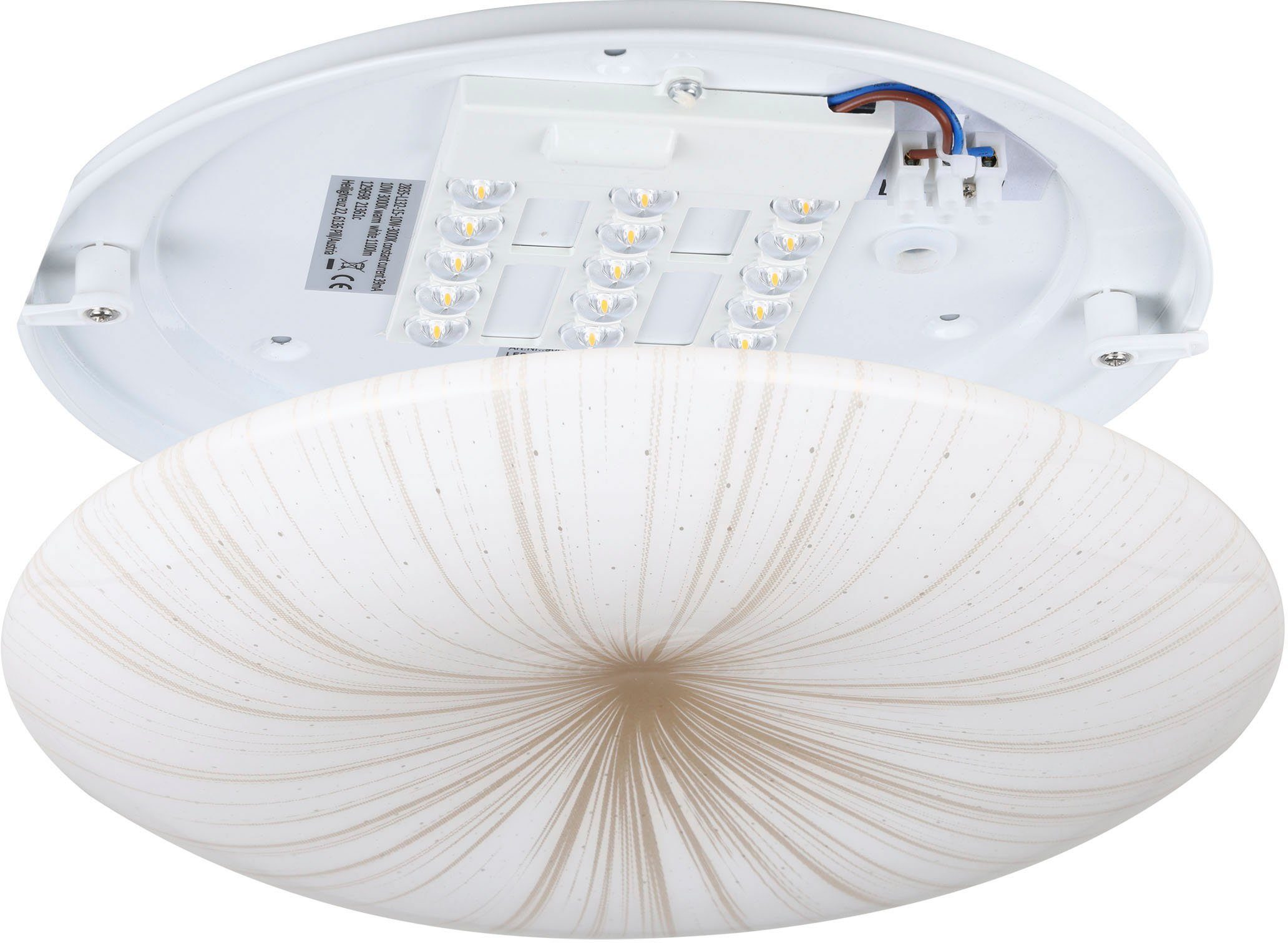 EGLO Plafondlamp NIEVES 1 Ø 31 cm, plafondlamp, ganglamp in wit en goudkleur, slaapkamerlamp (1 stuk)
