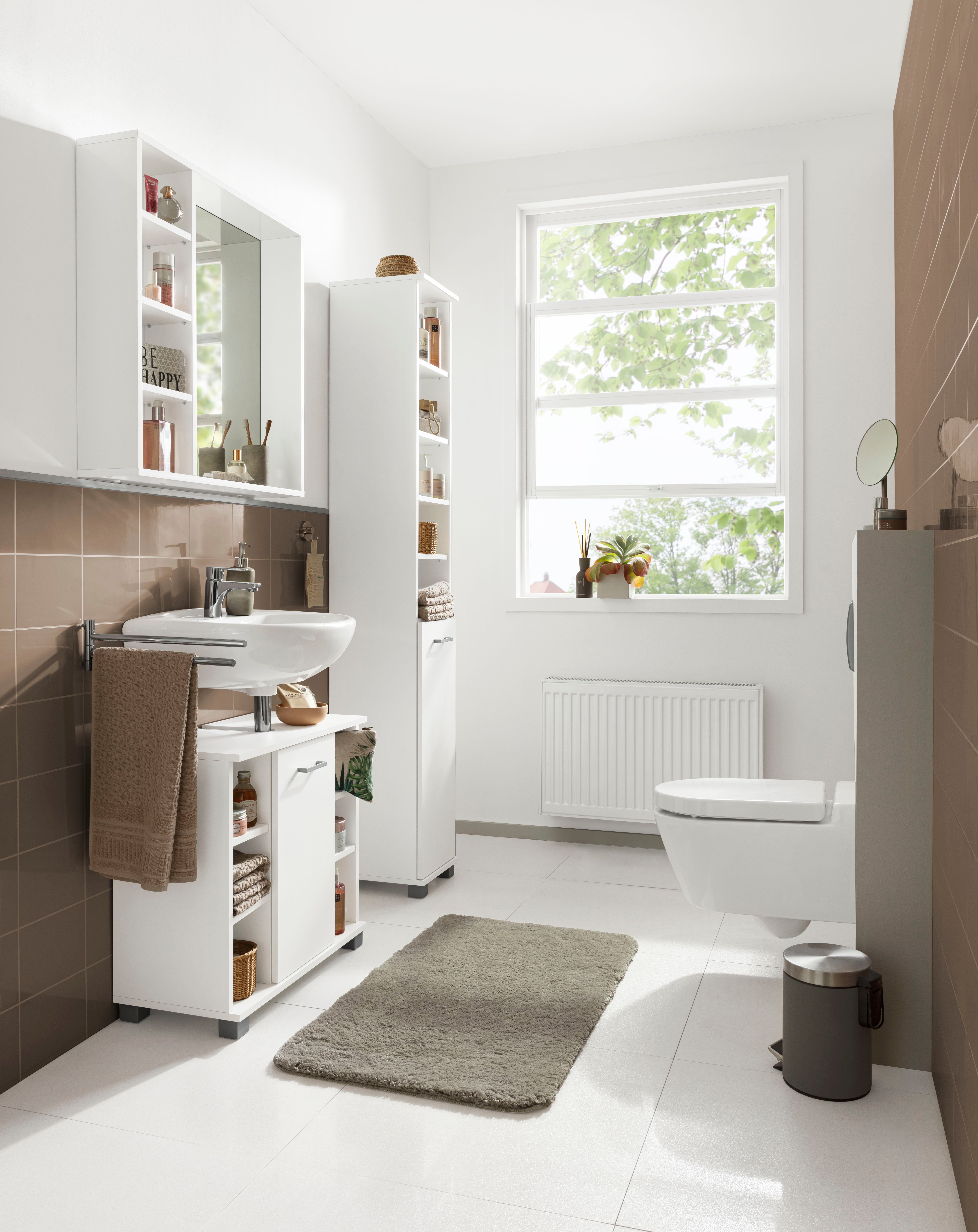 Schildmeyer Wastafelonderkast Mobes, Made in Germany Breedte x hoogte: 65,1x62,4 cm, badkamerkast met deur en schappen