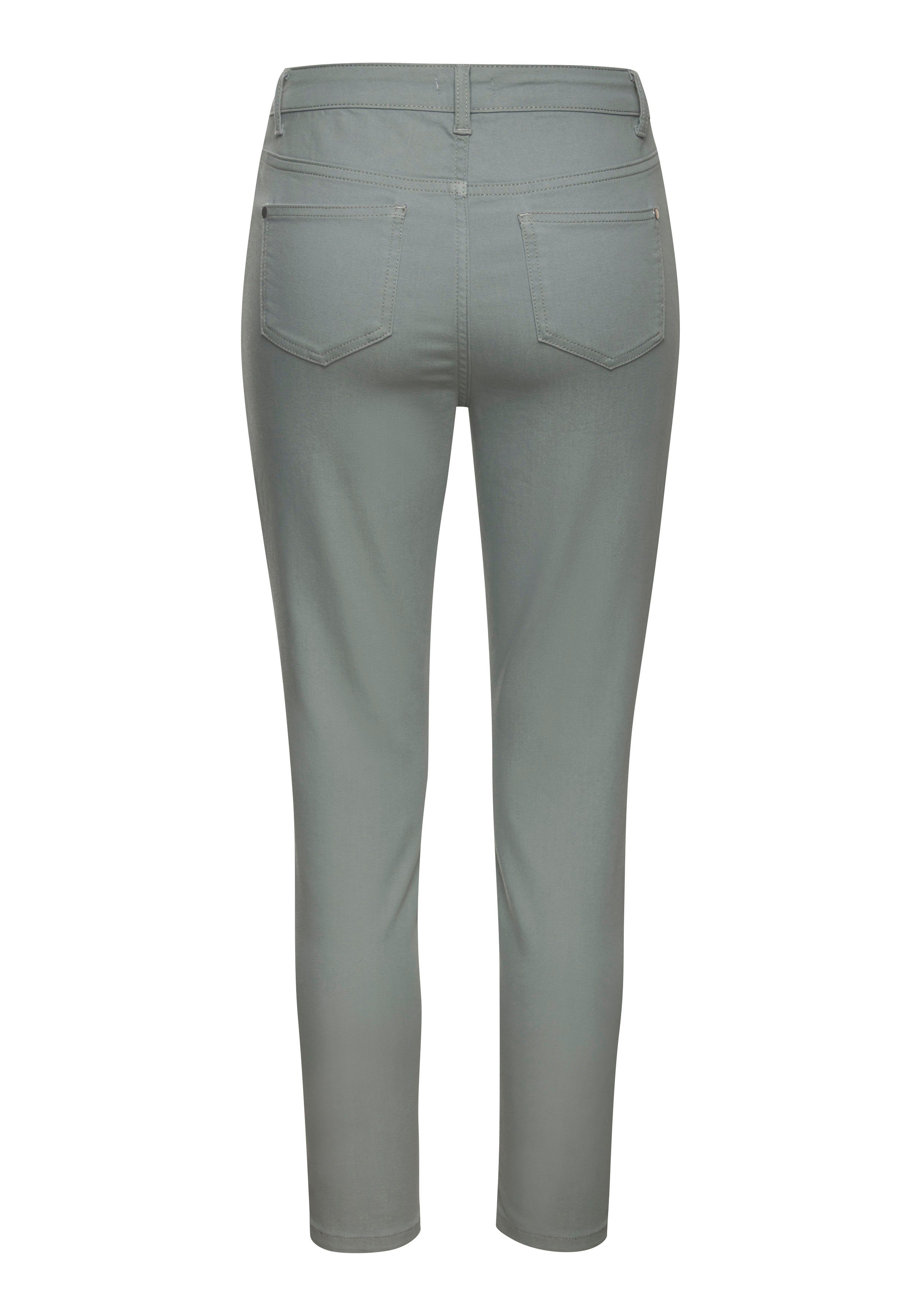 Lascana 7 8-jegging met subtiele bloemenprint elastische skinny jeans van katoenmix