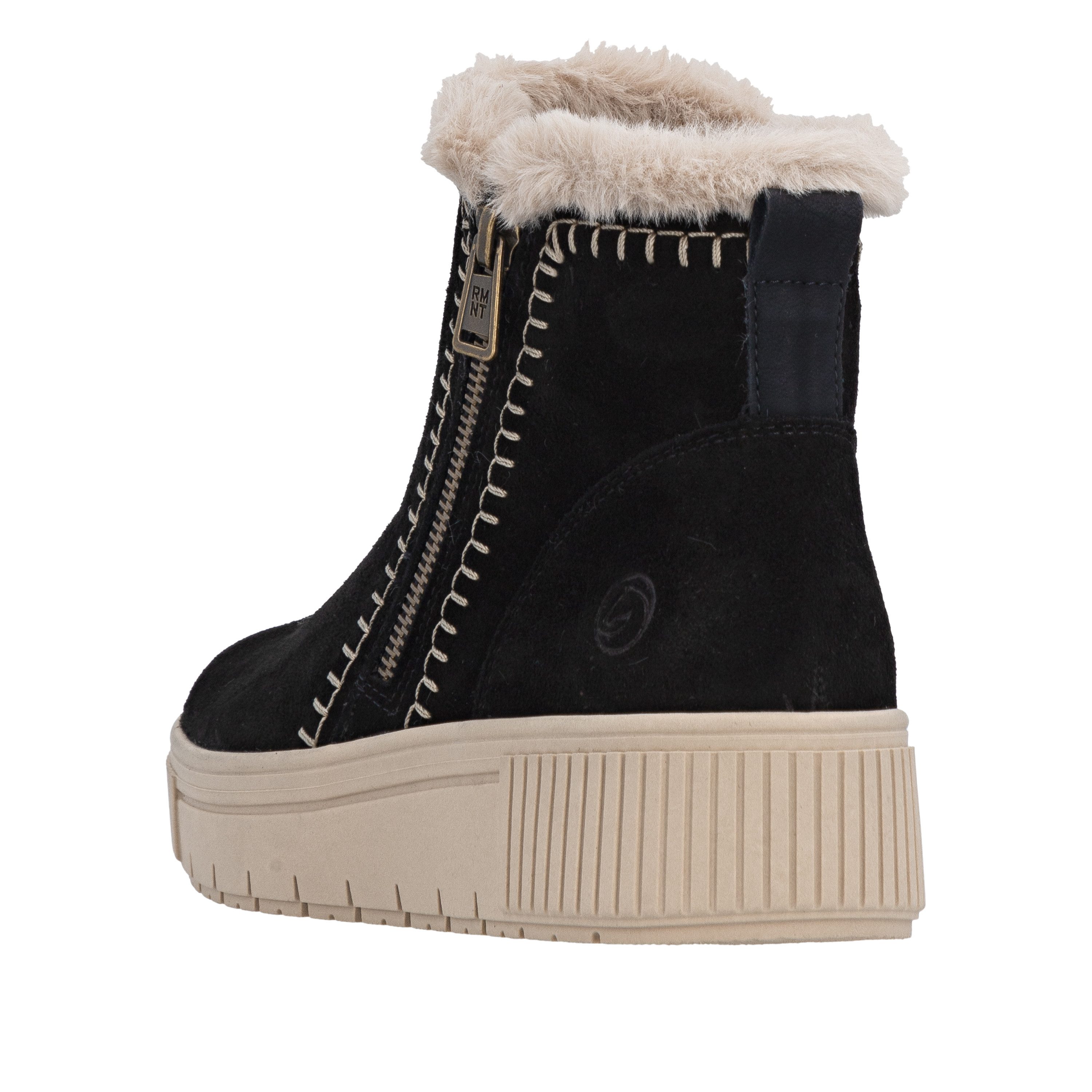 Remonte Winterlaarzen Elisabeth Hurley-Collection Winter enkellaars, plateaulaarzen met imitatiebontrand en zacht voetbed