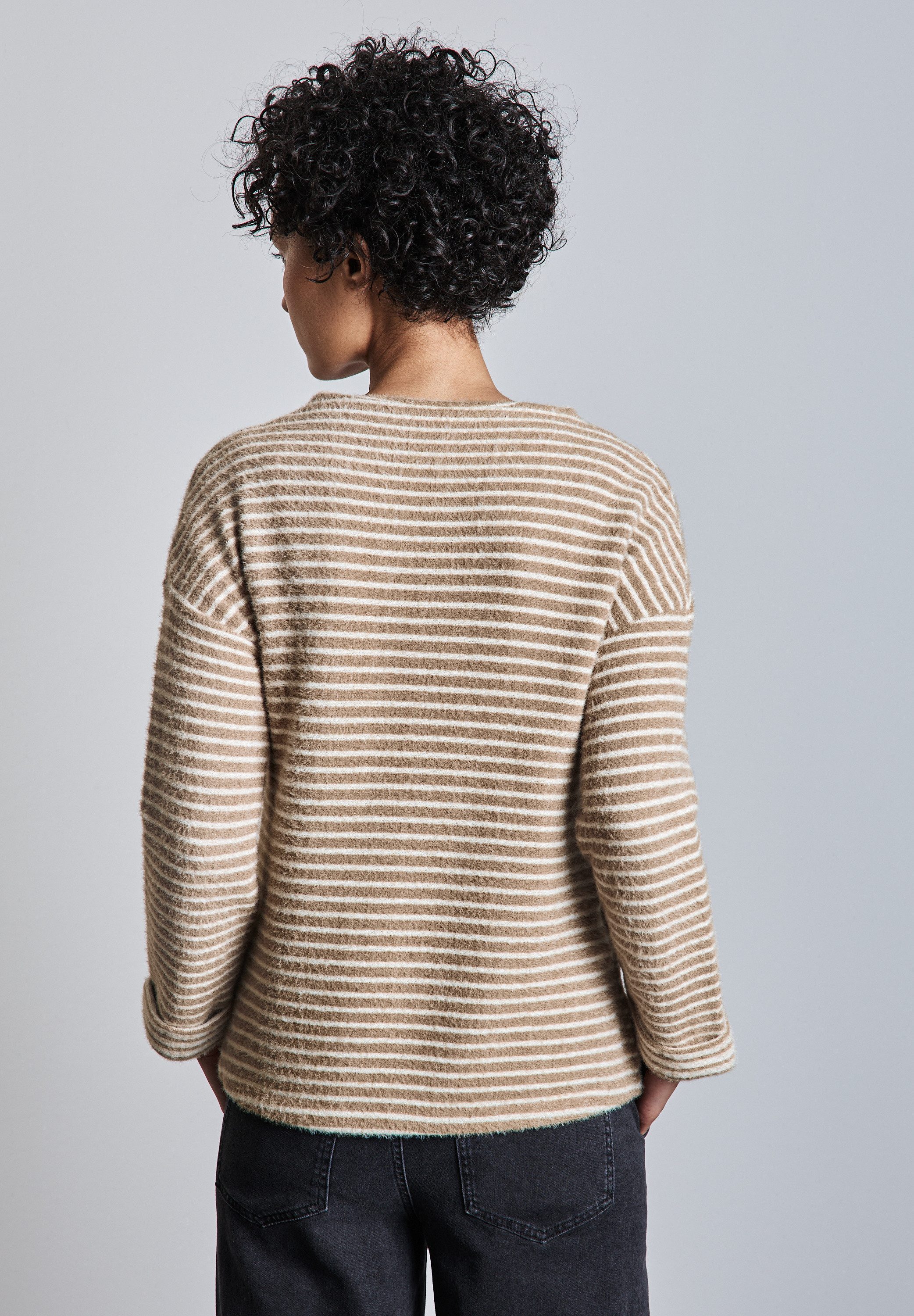 STREET ONE Shirt met lange mouwen in tijdloze streep-look