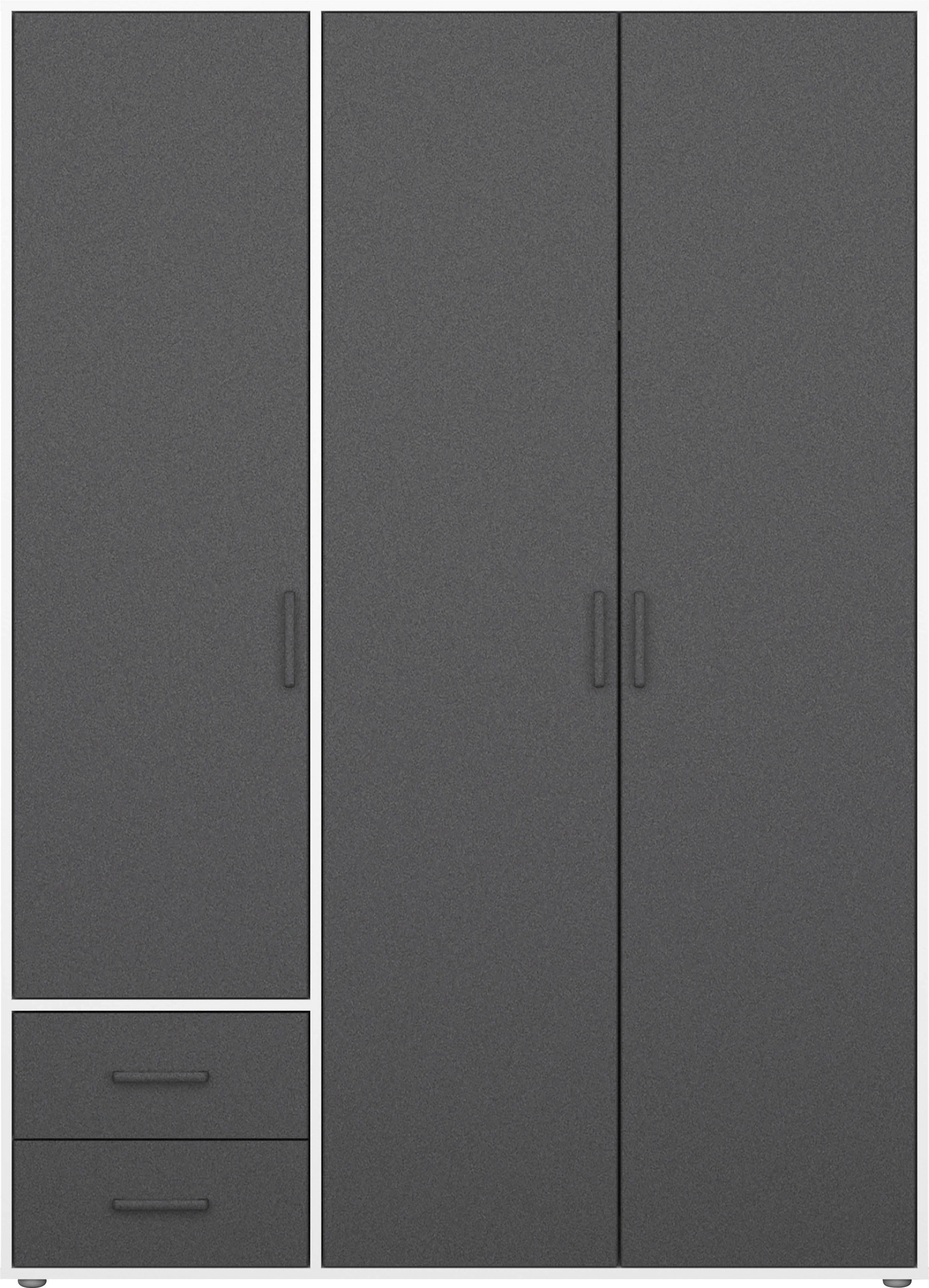 rauch Draaideurkast Kledingkast kast garderobe linnenkast VOYAGER moderne grepen in grijs metallic met buitenlades made in germany