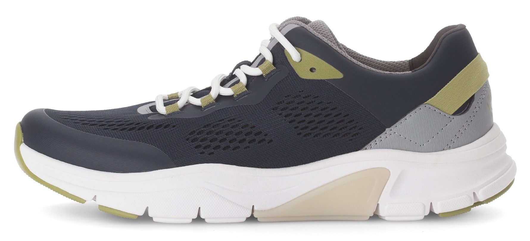 Gabor Rollingsoft Sneakers met sleehak , vrijetijdsschoen, lage schoen, veterschoen met contrastafwerkingen, breedte g