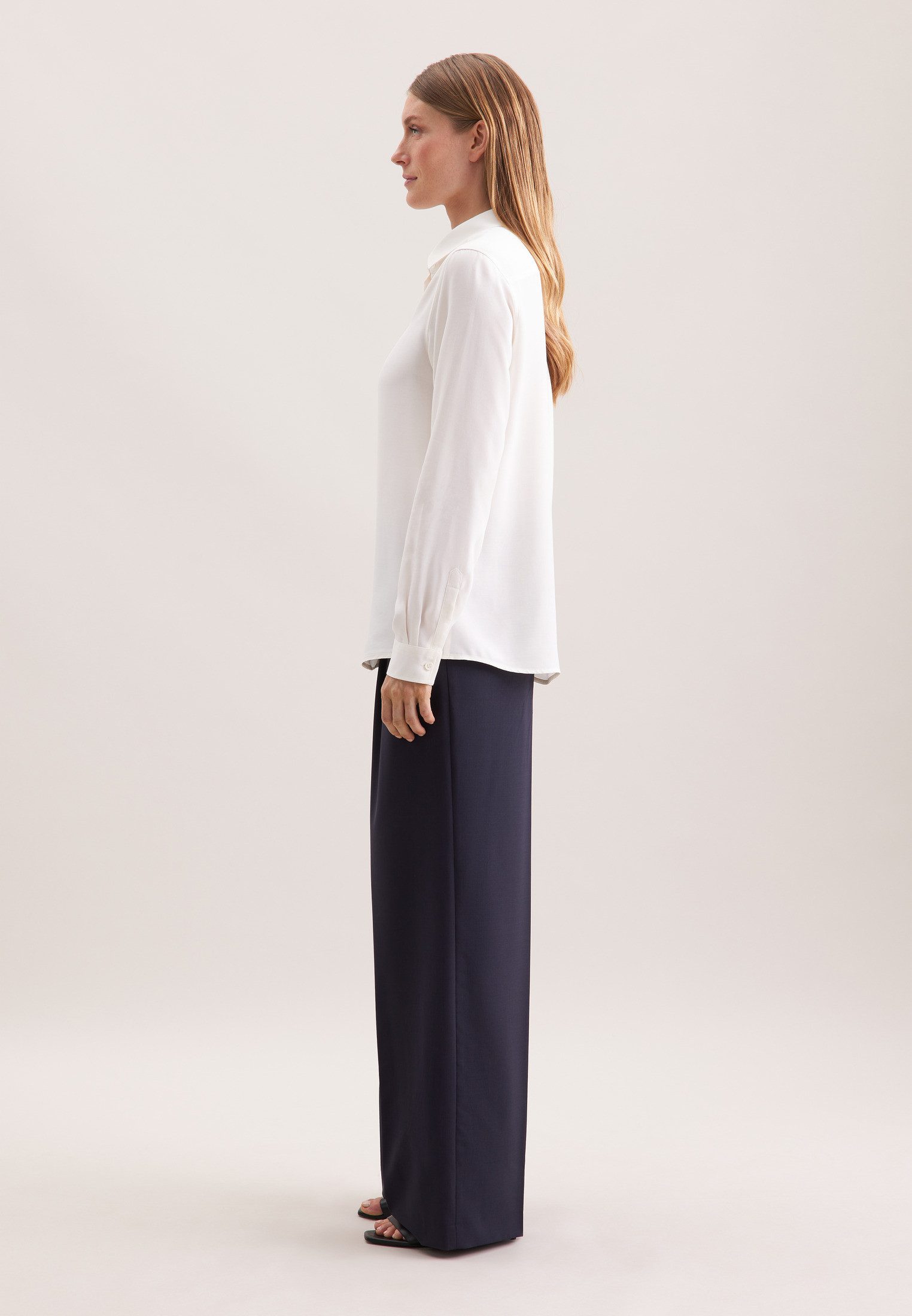 seidensticker Overhemdblouse Lange mouwen kraag uni