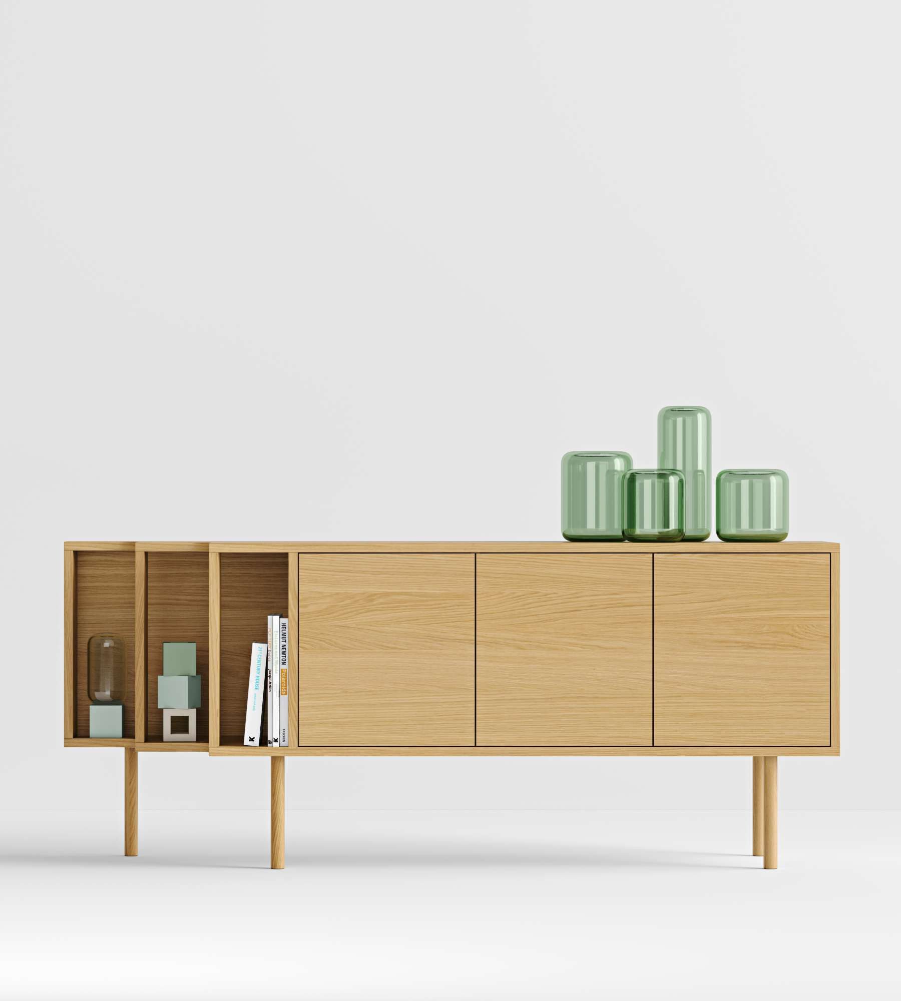 Woodman Dressoir Shift met echt houtfineer van eiken, breedte 189 cm, met push-to-open